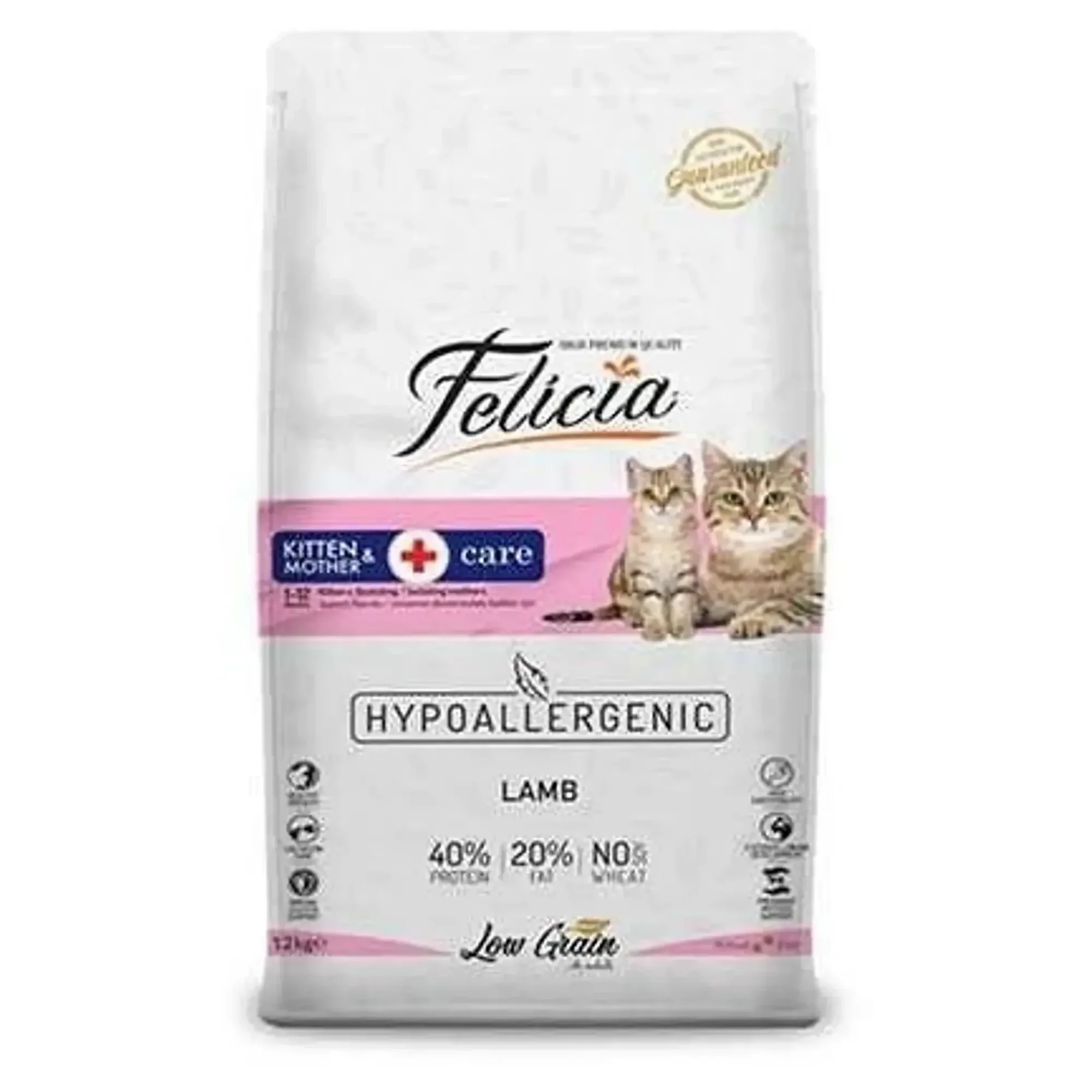 Felicia Felicia Kitten&Mother Care Az Tahıllı Kuzu Etli Yavru ve Anne Kedi Maması 12 KG