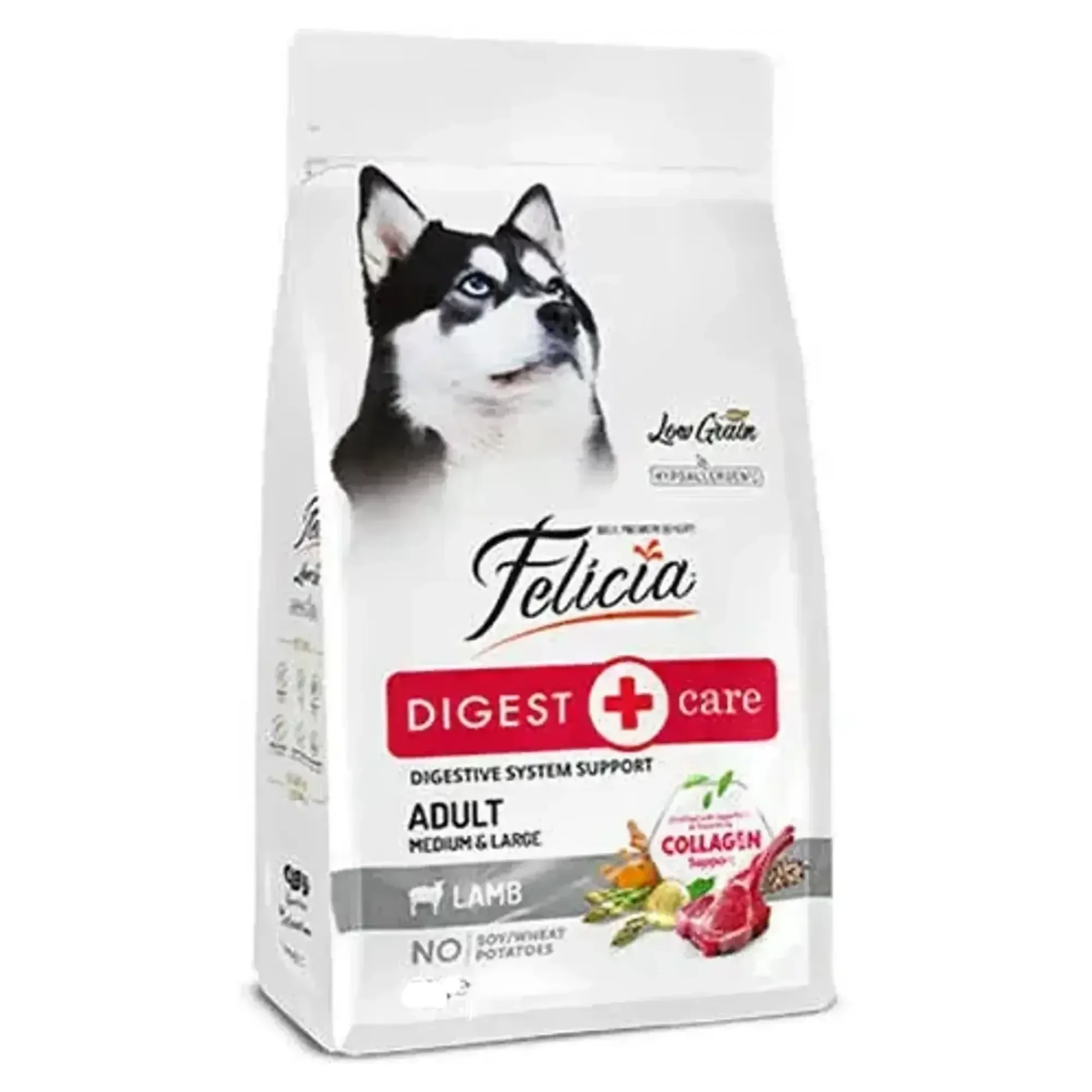 Felicia Felicia Digest Care Kolajen Destekli Az Tahıllı Kuzu Etli Büyük ve Orta Irk Yetişkin Köpek Maması 3 KG