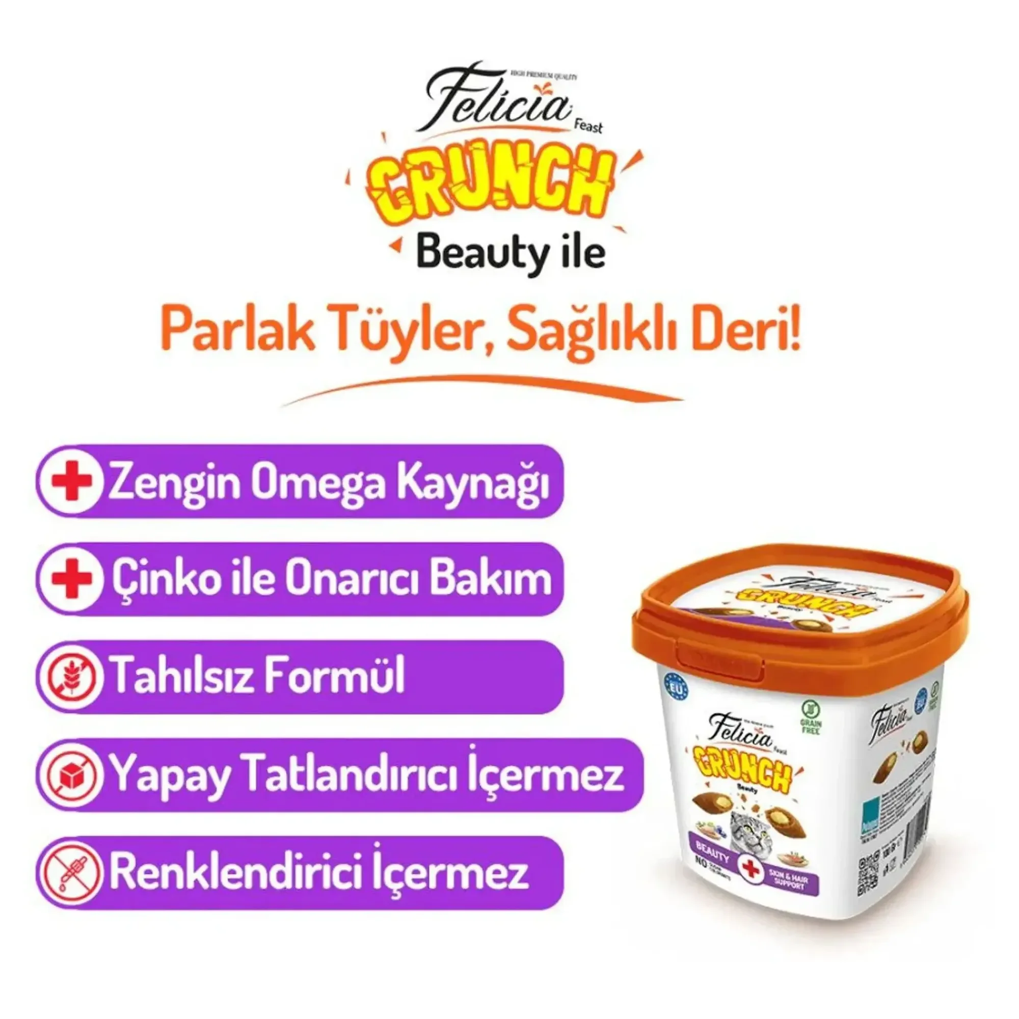 Felicia Felicia Crunch Beauty Kedi Ödül Maması 100 G — Dolgulu — Görsel 2