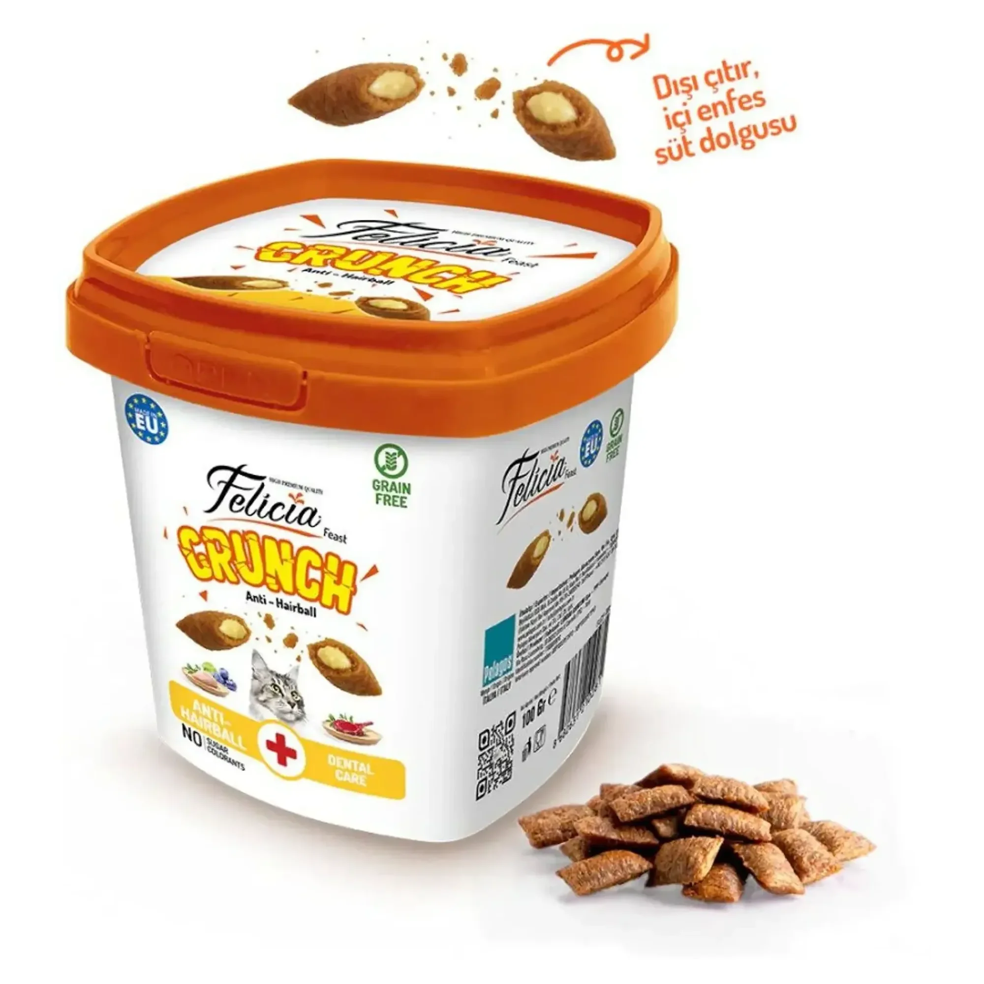 Felicia Felicia Crunch Anti Hairball Kedi Ödül Maması 100 G — Dolgulu — Görsel 2