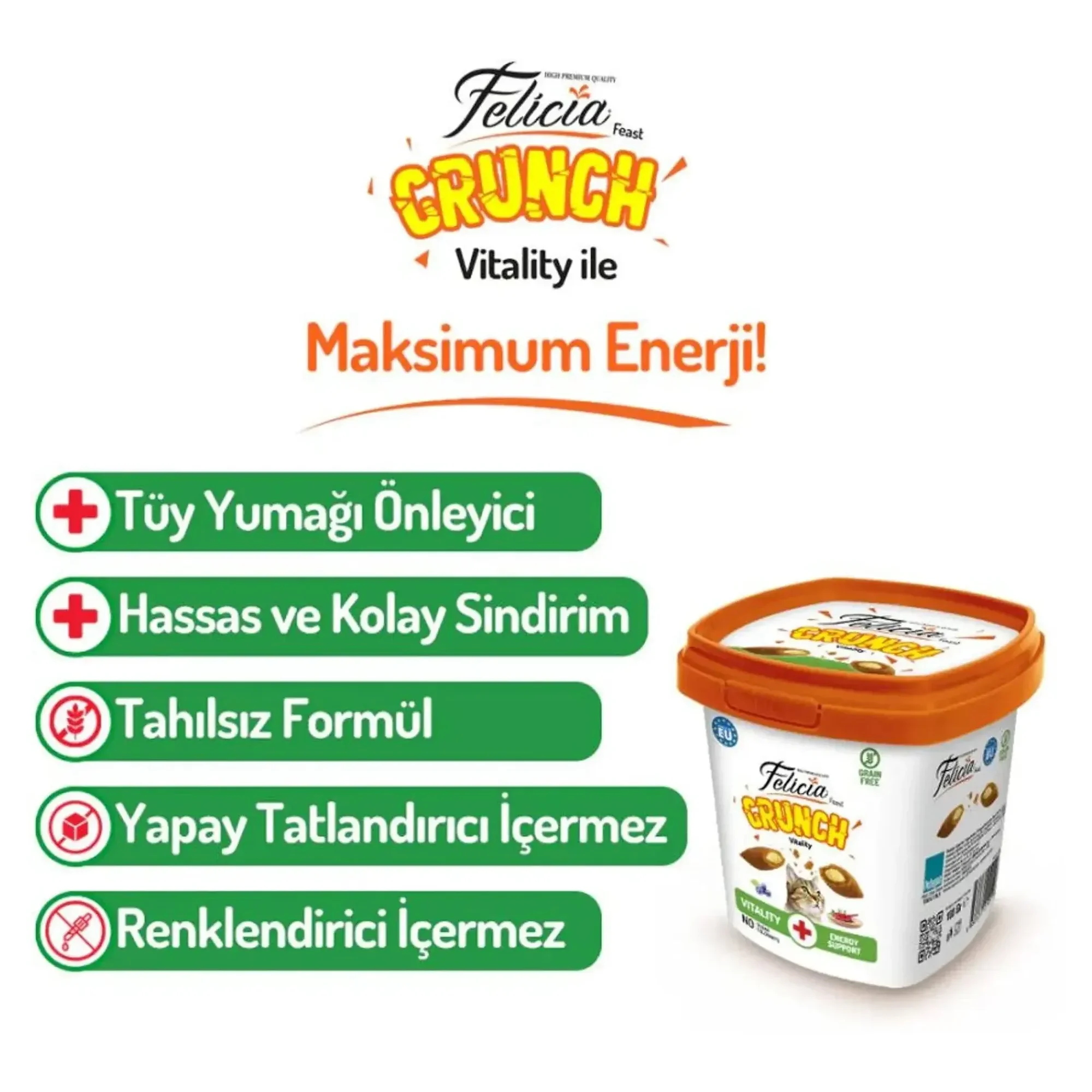 Felicia Felicia Crunch Vitality Kedi Ödül Maması 100 G — Dolgulu — Görsel 3
