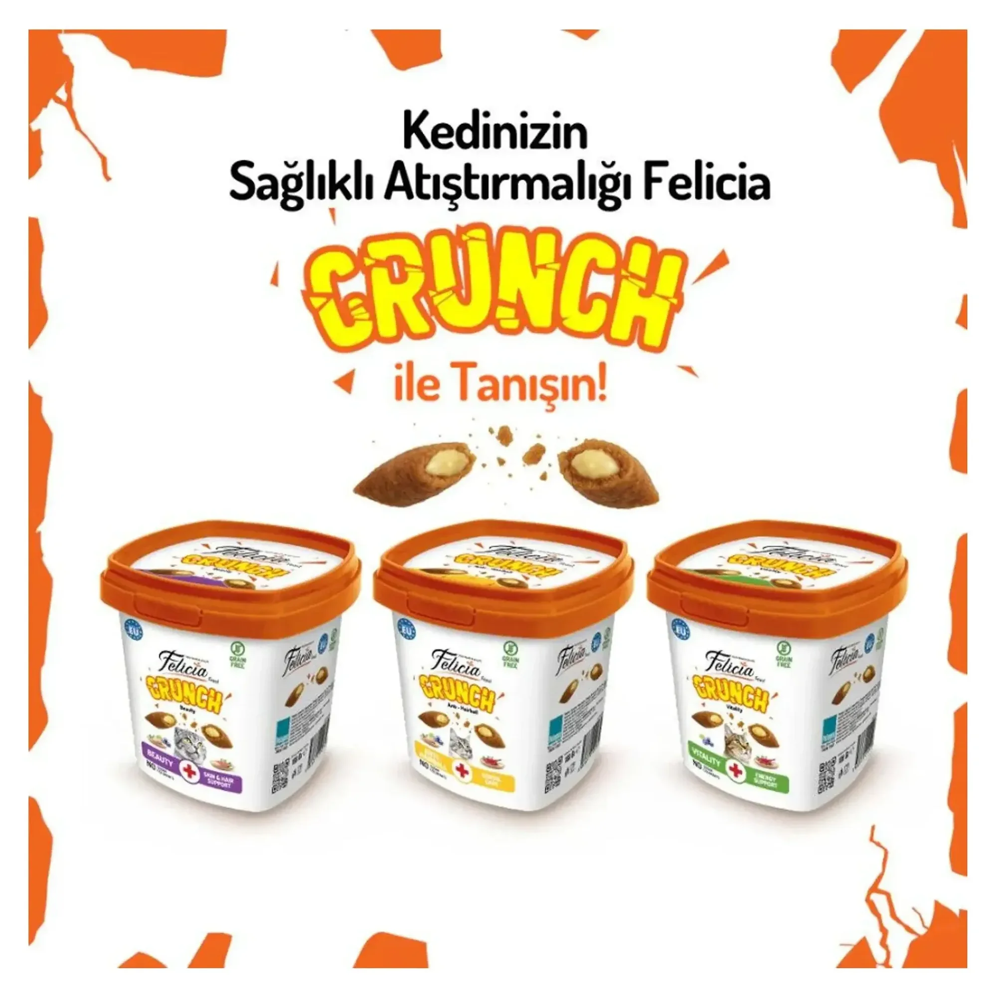 Felicia Felicia Crunch Vitality Kedi Ödül Maması 100 G — Dolgulu — Görsel 4