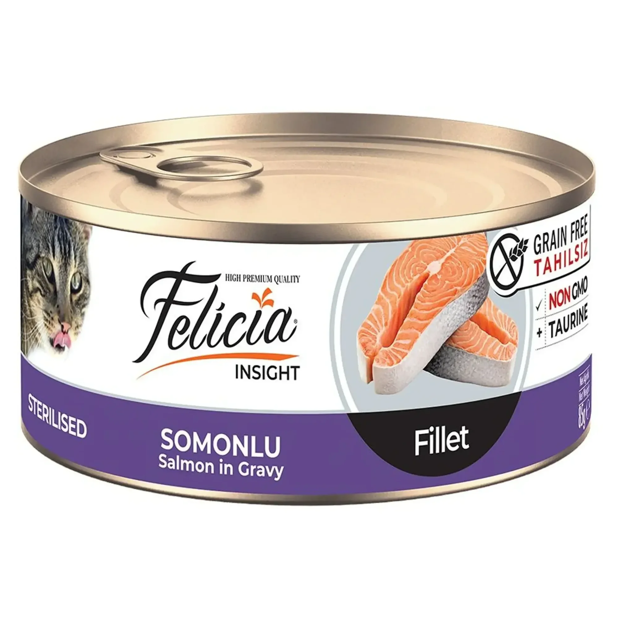 Felicia Felicia Insight Tahılsız Somon Filetolu Kısırlaştırılmış Yetişkin Kedi Konservesi 85 G