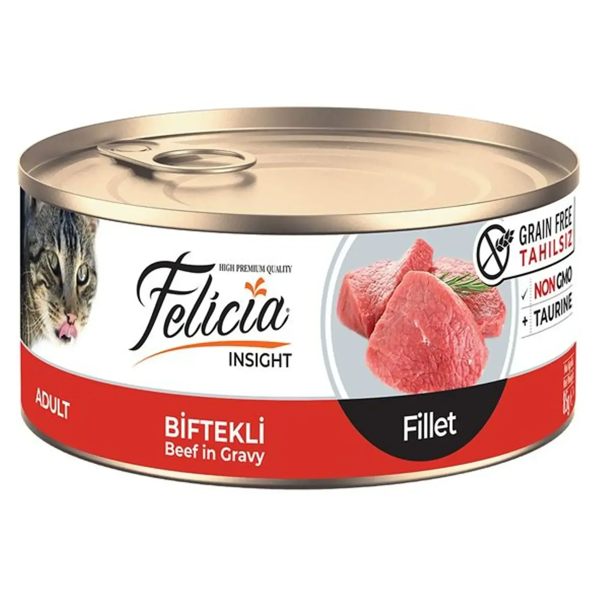 Felicia Felicia Insight Tahılsız Biftek Filetolu Yetişkin Kedi Konservesi 85 G