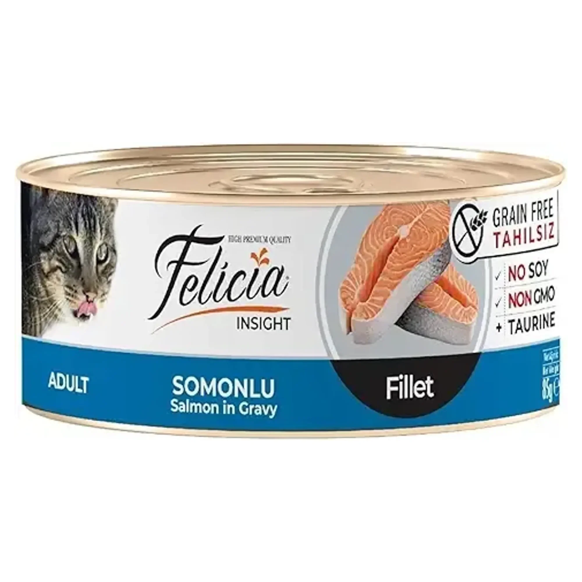 Felicia Felicia Insight Tahılsız Somon Filetolu Yetişkin Kedi Konservesi 85 G