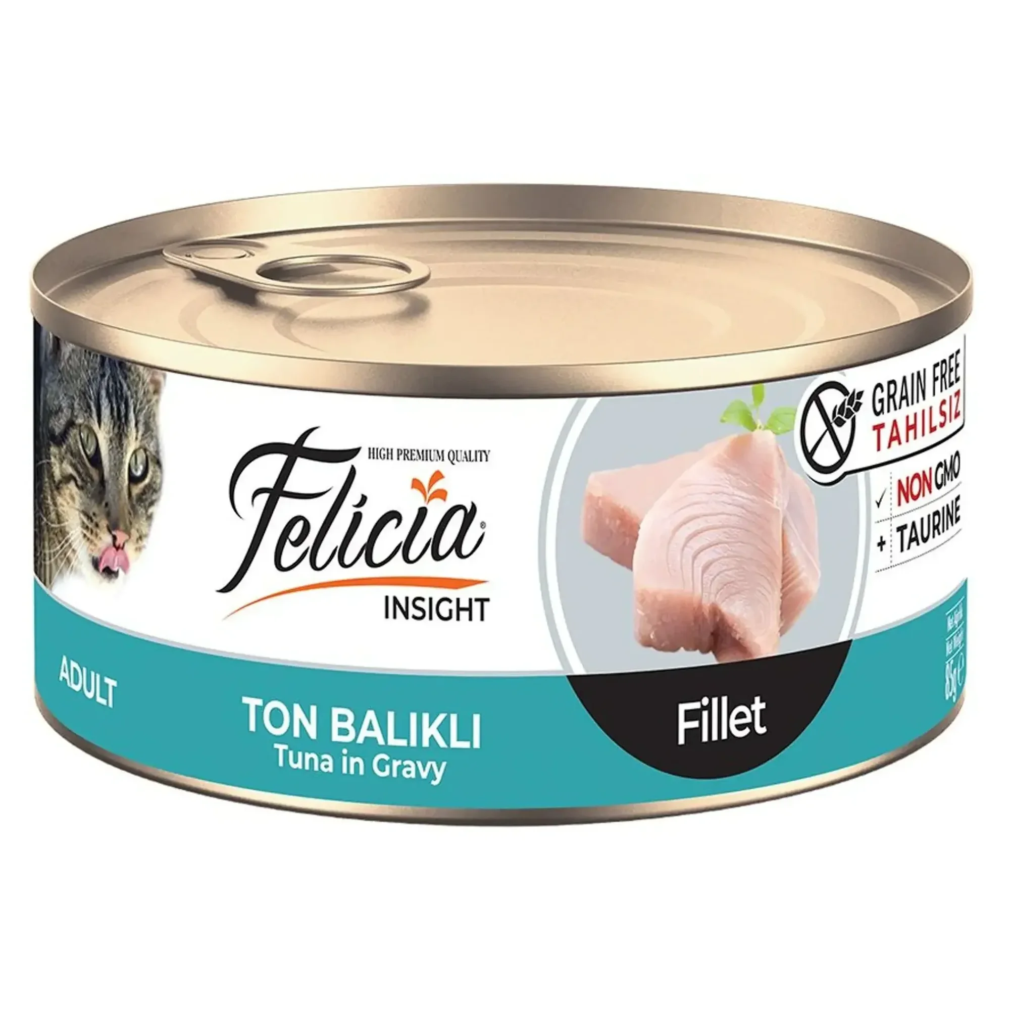Felicia Felicia Insight Tahılsız Ton Balık Filetolu Yetişkin Kedi Konservesi 85 G