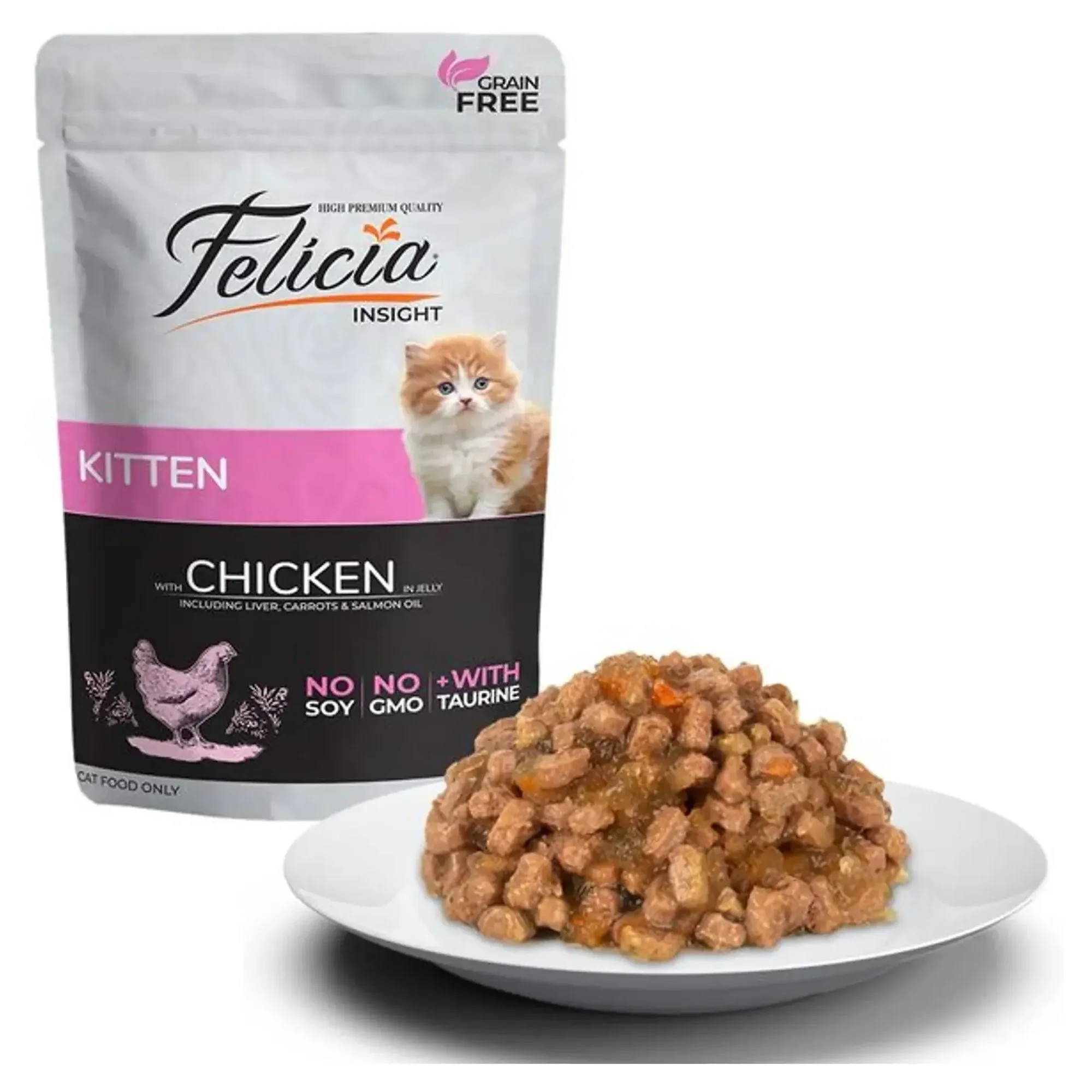 Felicia Felicia Insight Tahılsız Tavuklu Pouch Yaş Yavru Kedi Maması 85 G