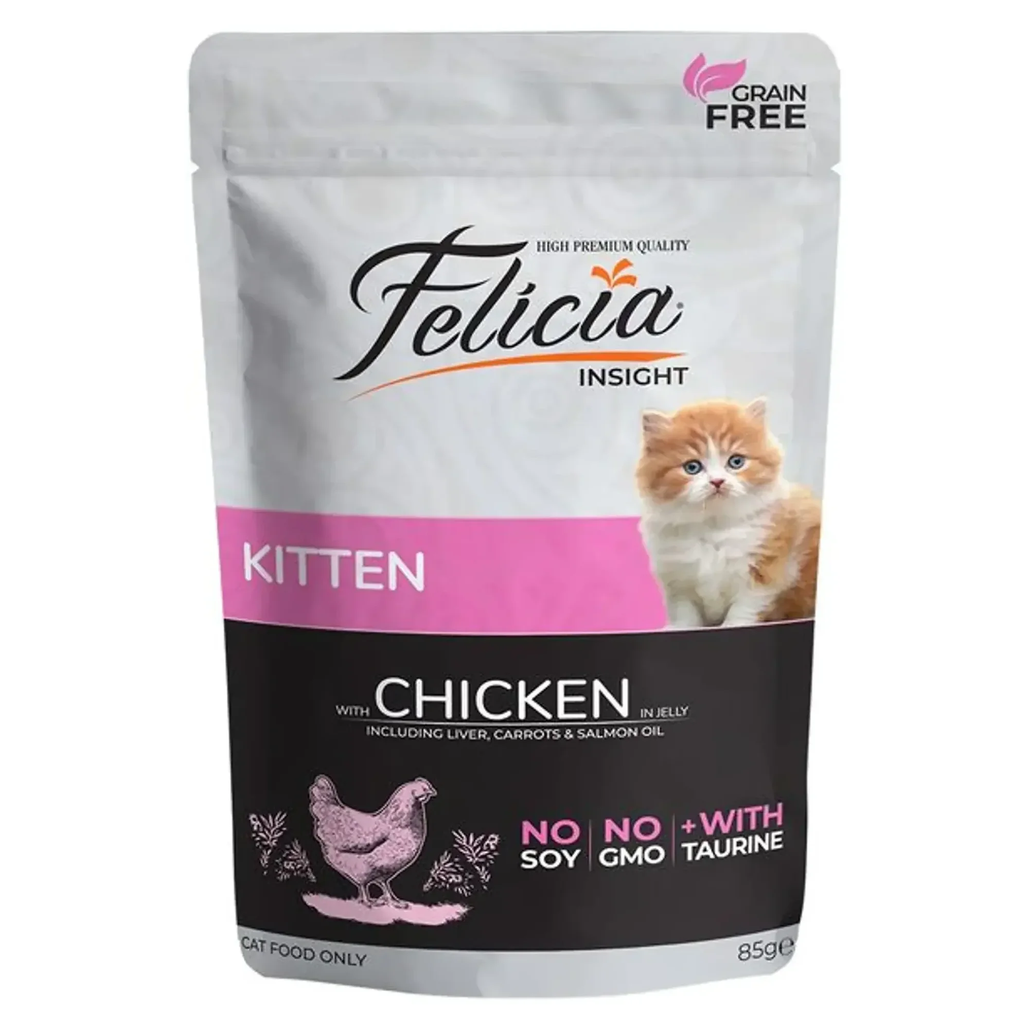 Felicia Felicia Insight Tahılsız Tavuklu Pouch Yaş Yavru Kedi Maması 85 G — Normal, 1.1 kg — Görsel 2