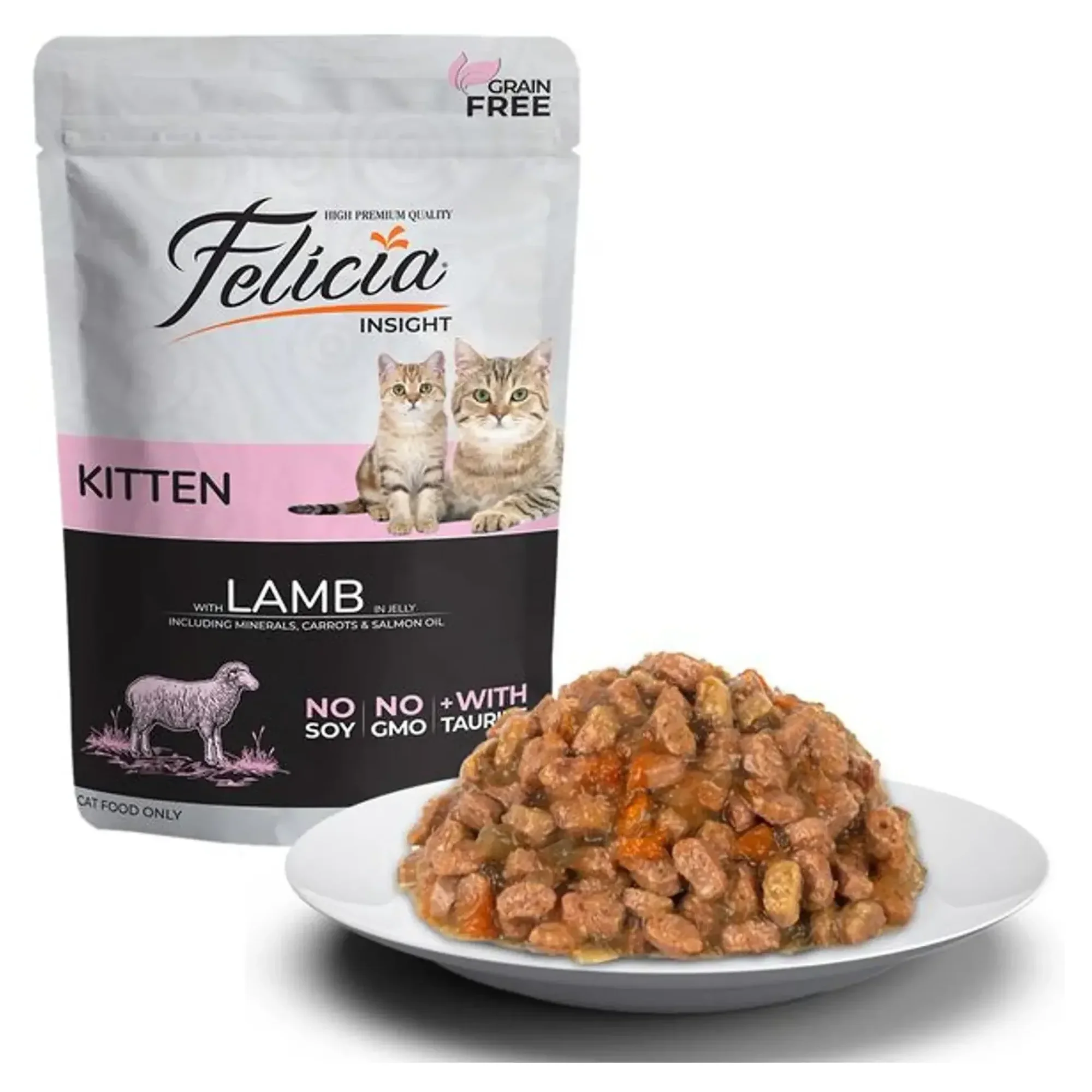 Felicia Felicia Insight Tahılsız Kuzu Etli Pouch Yaş Yavru Kedi Maması 85 G