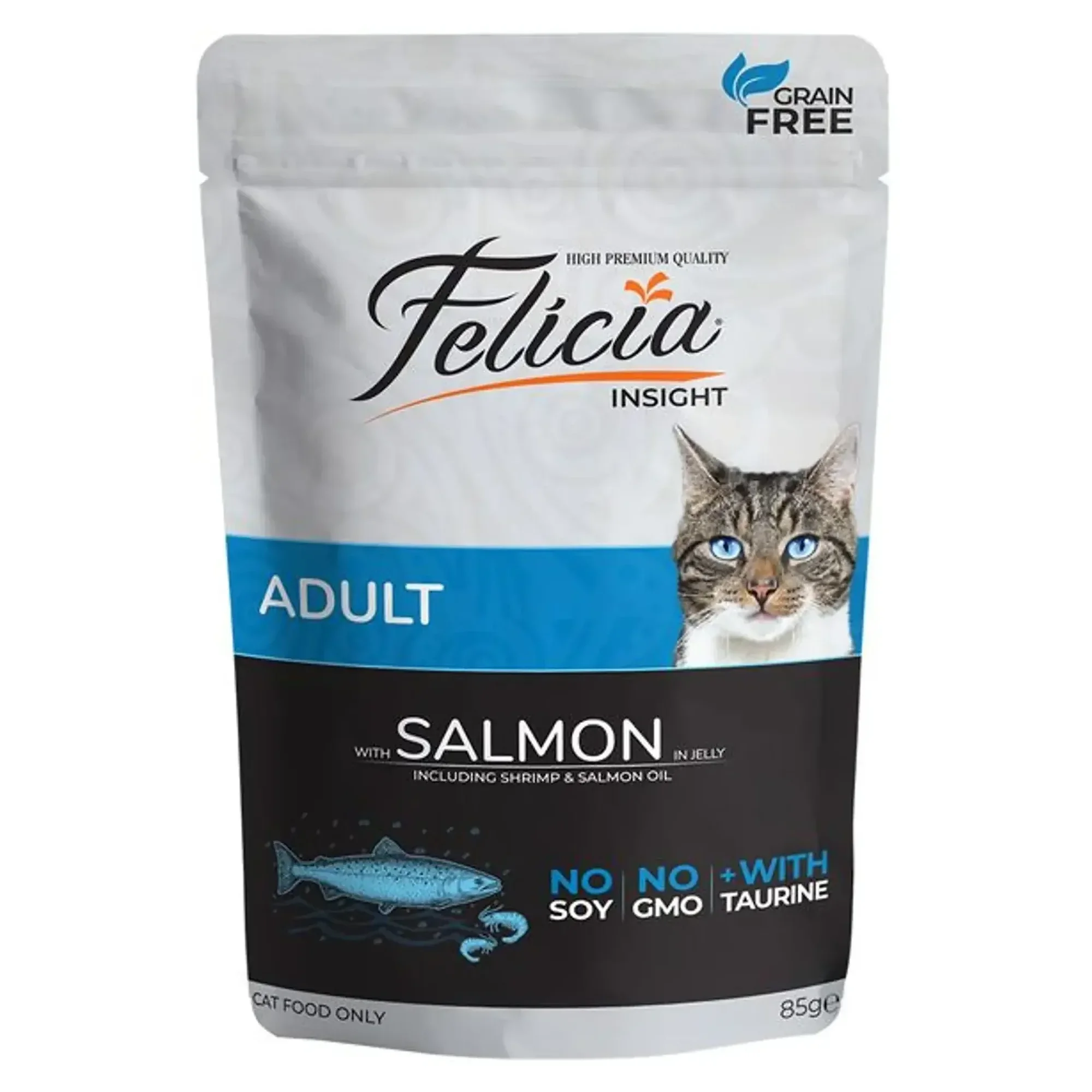 Felicia Felicia Insight Tahılsız Somonlu ve Taurinli Pouch Yaş Yetişkin Kedi Maması 85 G