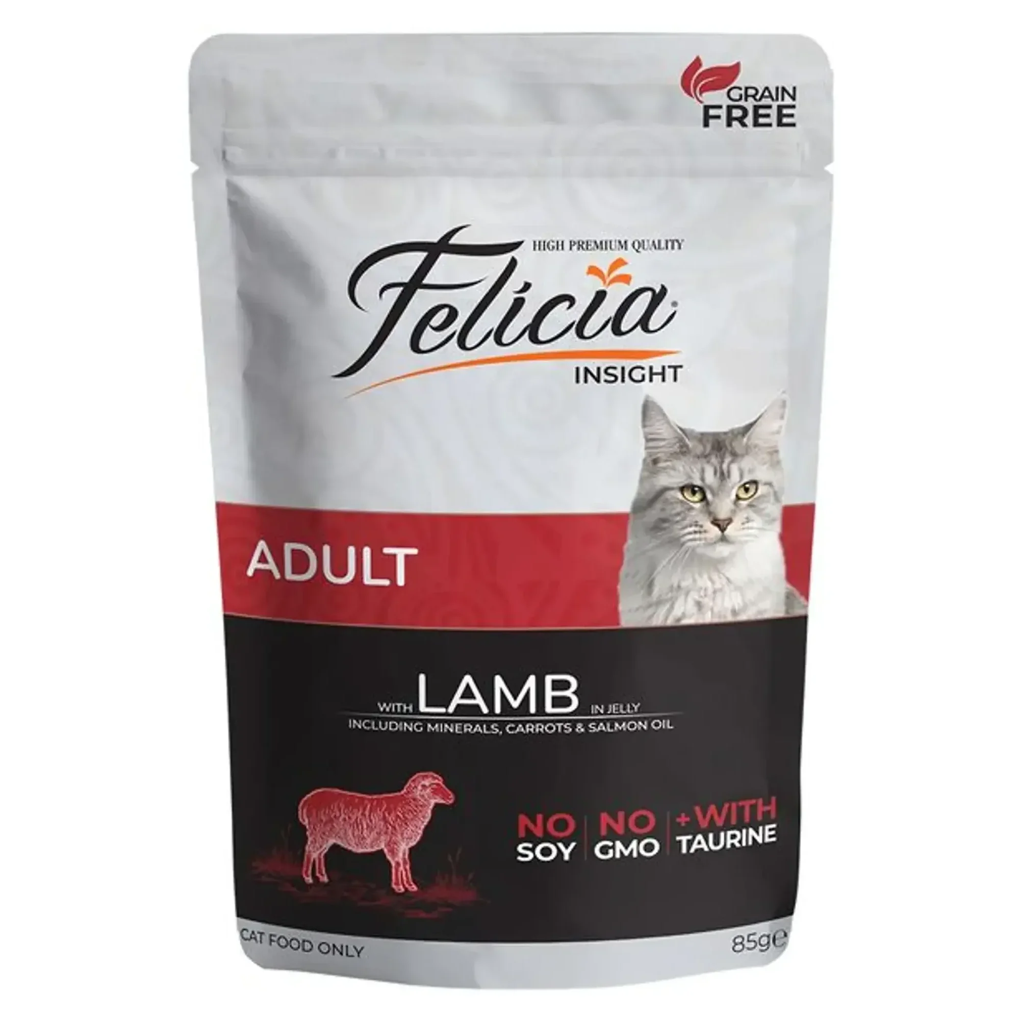 Felicia Felicia Insight Tahılsız Kuzu Etli Pouch Yaş Yetişkin Kedi Maması 85 G — Normal, 1.1 kg — Görsel 2
