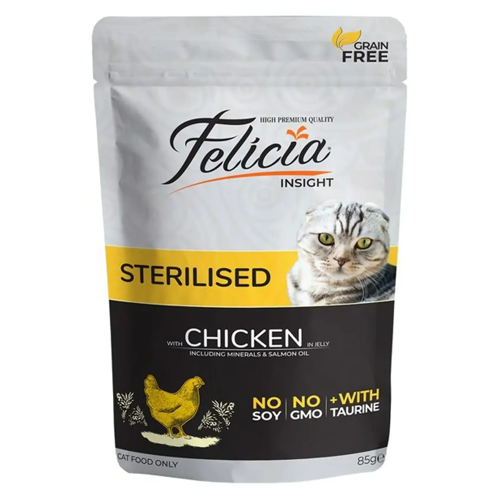 Felicia Felicia Insight Tahılsız Tavuklu Pouch Yaş Kısırlaştırılmış Yetişkin Kedi Maması 85 G — 1.1 kg — Görsel 2