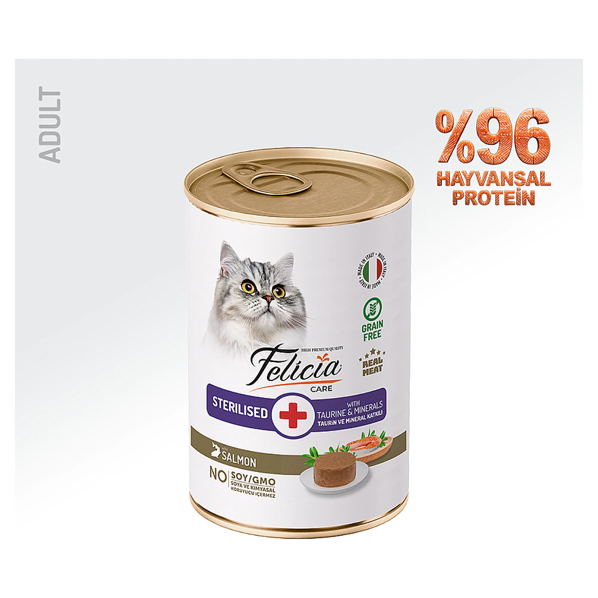 Felicia Somon Kısırlaştırılmış Yetişkin Kedi Yaş Mama 400 G