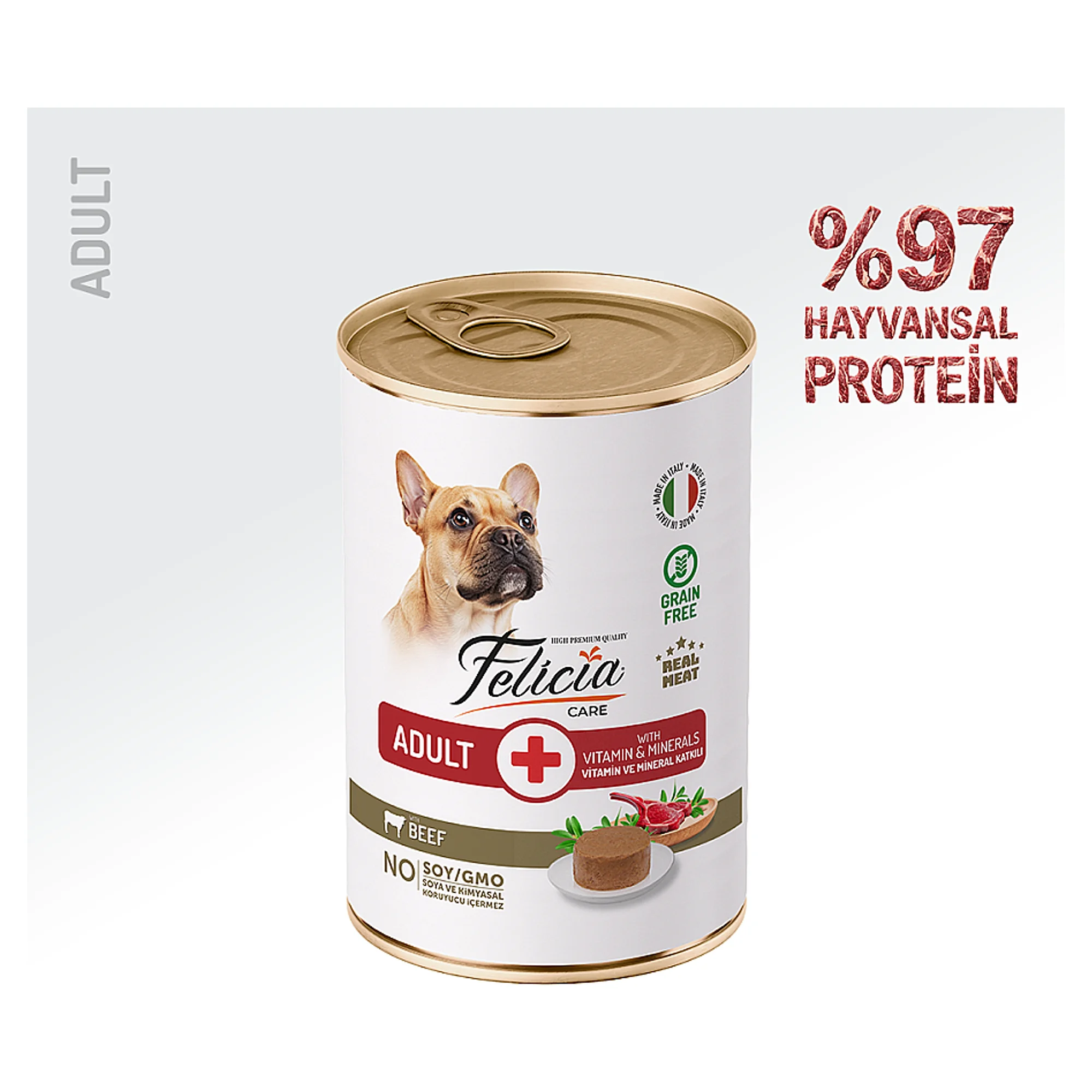 Felicia Biftek Yetişkin Köpek Yaş Mama 400 G