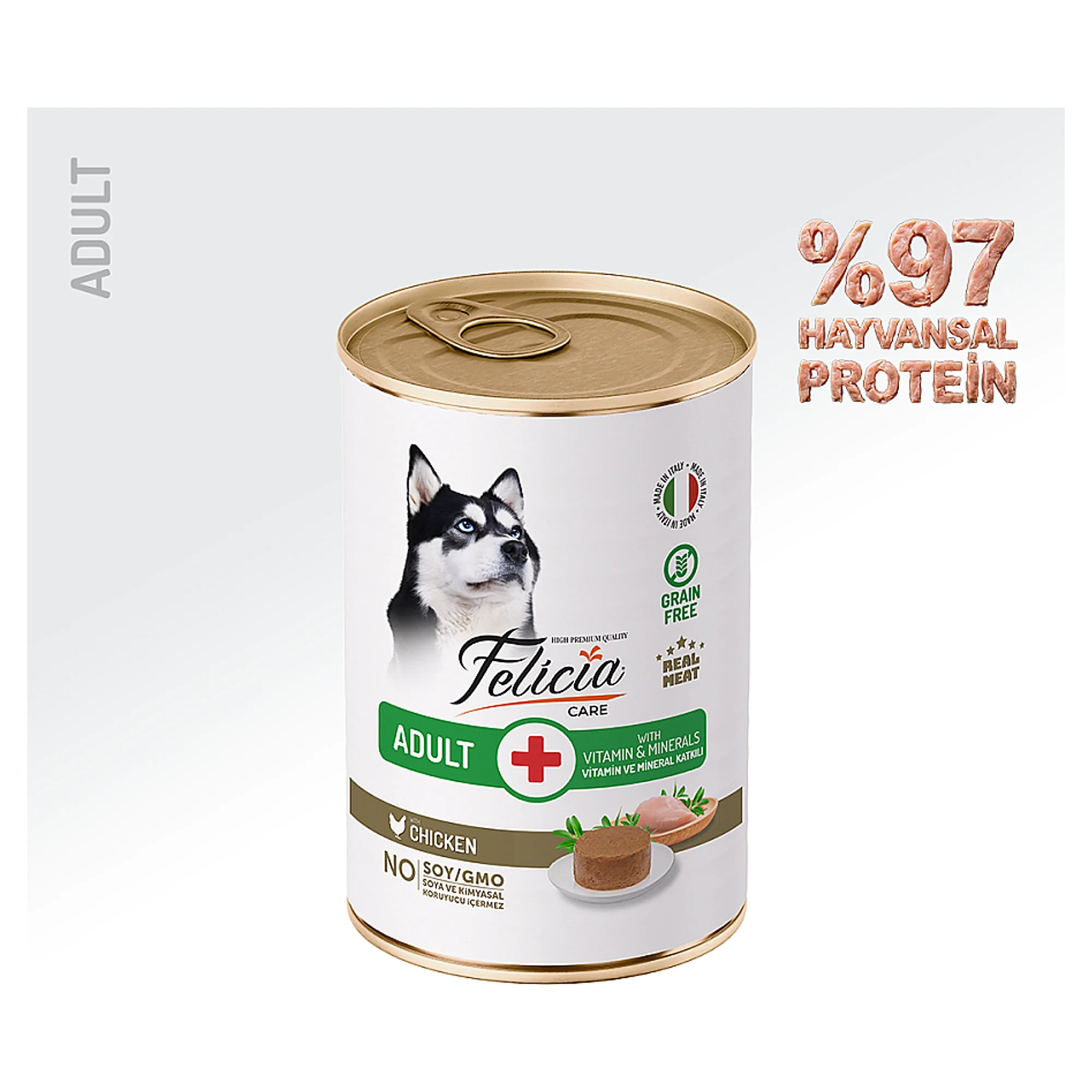 Felicia Tahılsız Tavuklu Yetişkin Köpek Yaş Mama 400 G