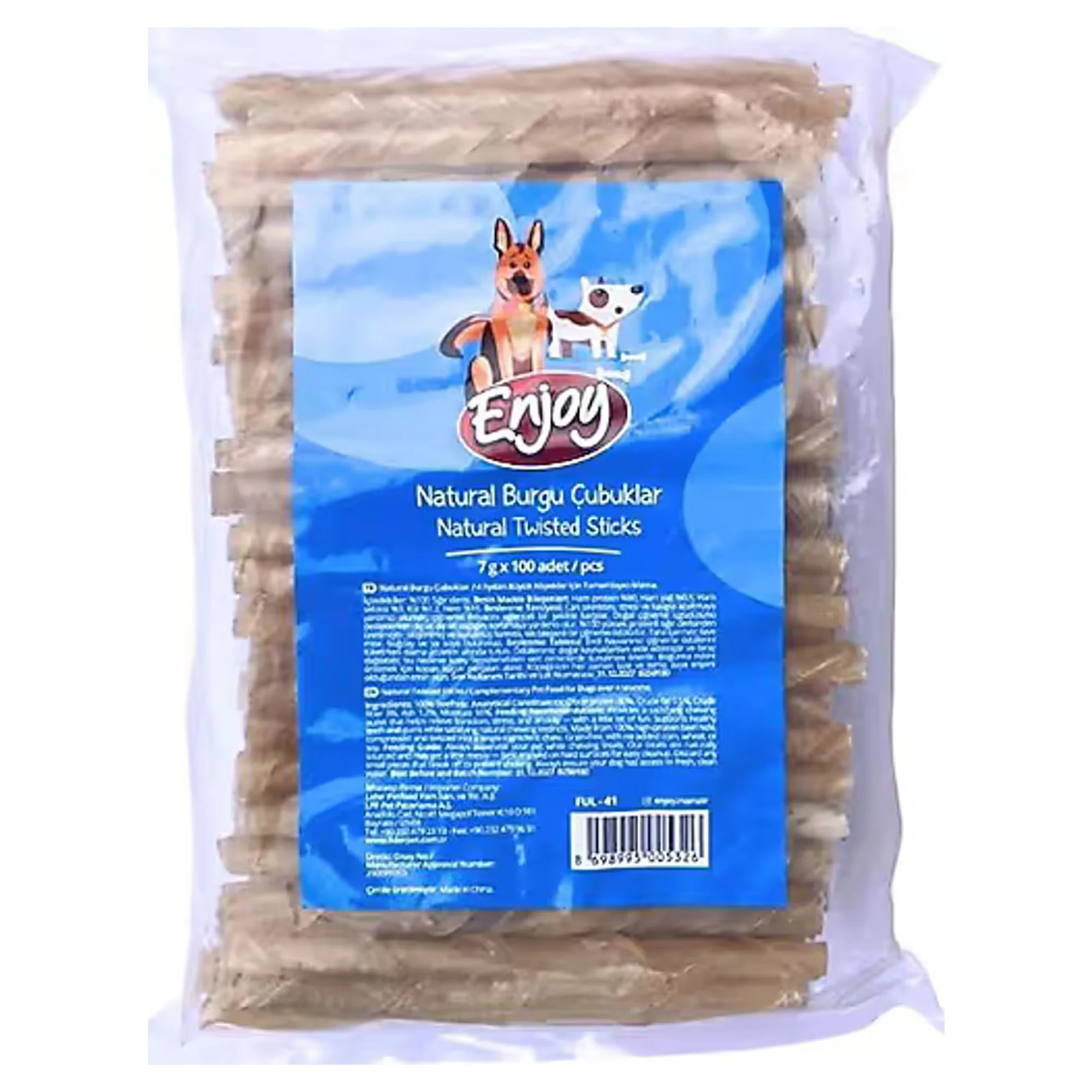 Enjoy Natural Burgu Çubuk Köpek Ödül Maması 100'lü 5-7 G