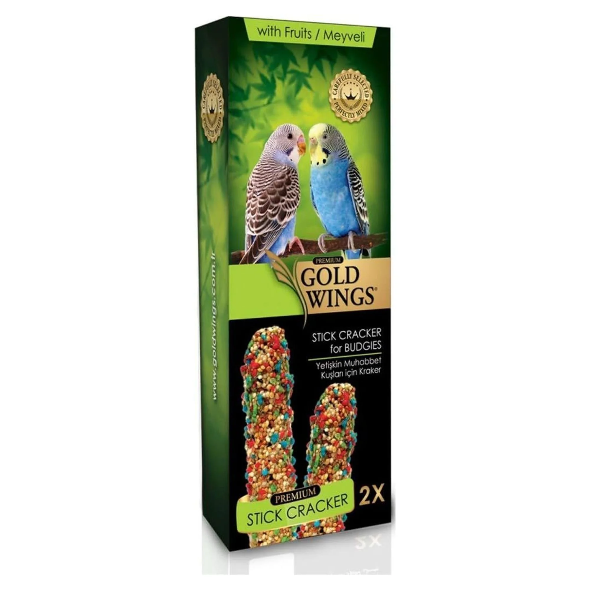 Gold Wings Premium Meyveli Muhabbet Kuşu Krakeri 2'li