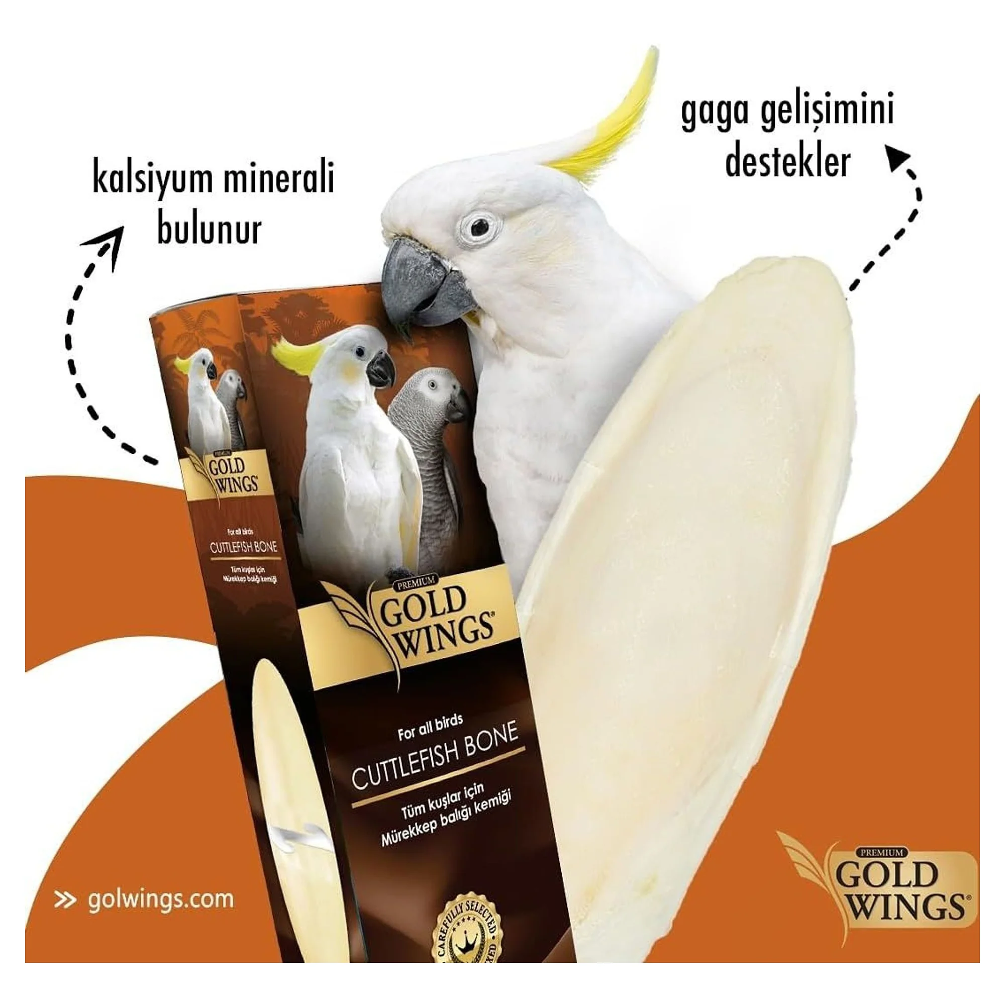 Gold Wings Premium Mürekkep Balığı Kemiği Büyük (Kalamar) — Vitamin & Mineral, 60 g — Görsel 4