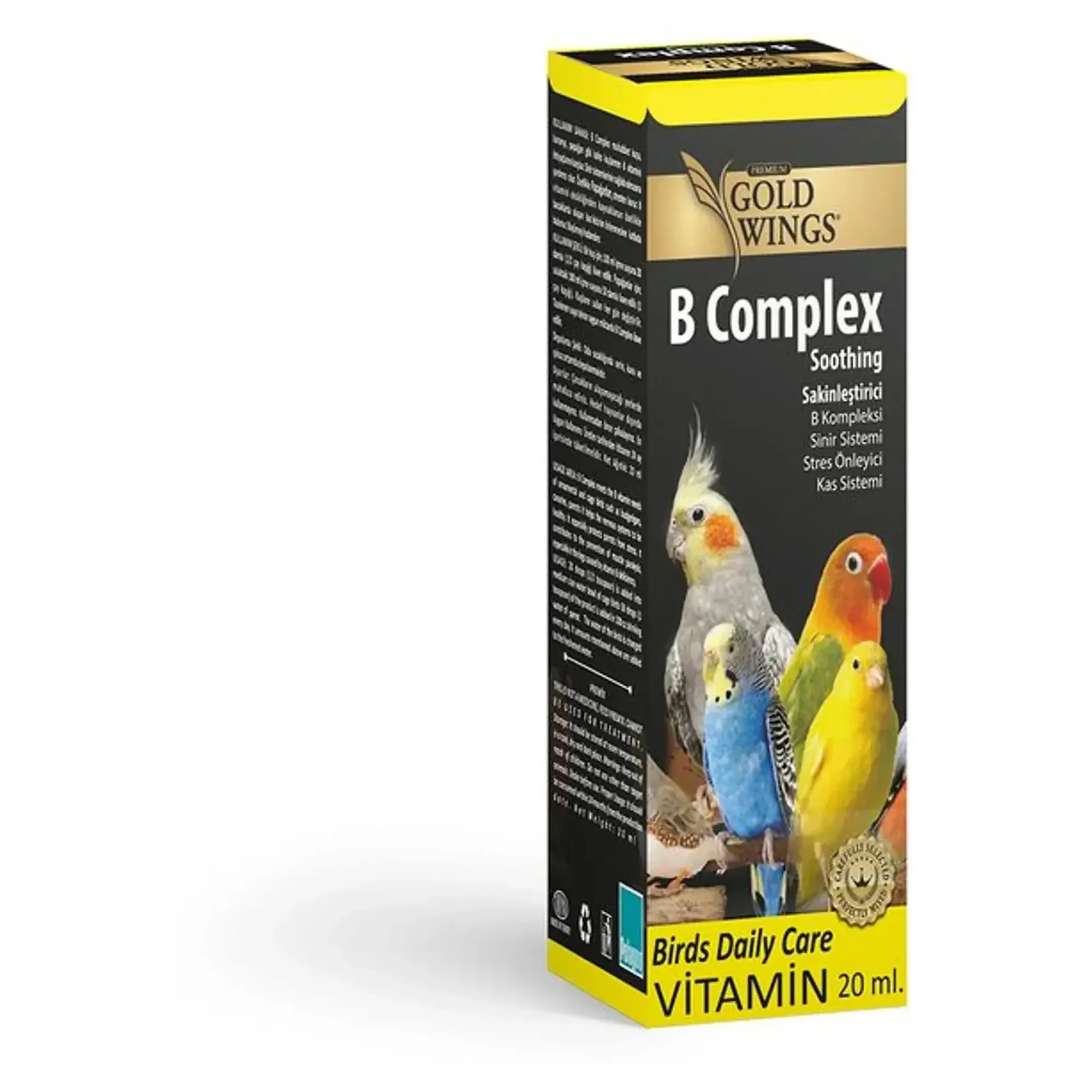 Gold Wings Premium B Complex Kuşlar İçin Stres Önleyici Vitamin 20 CC