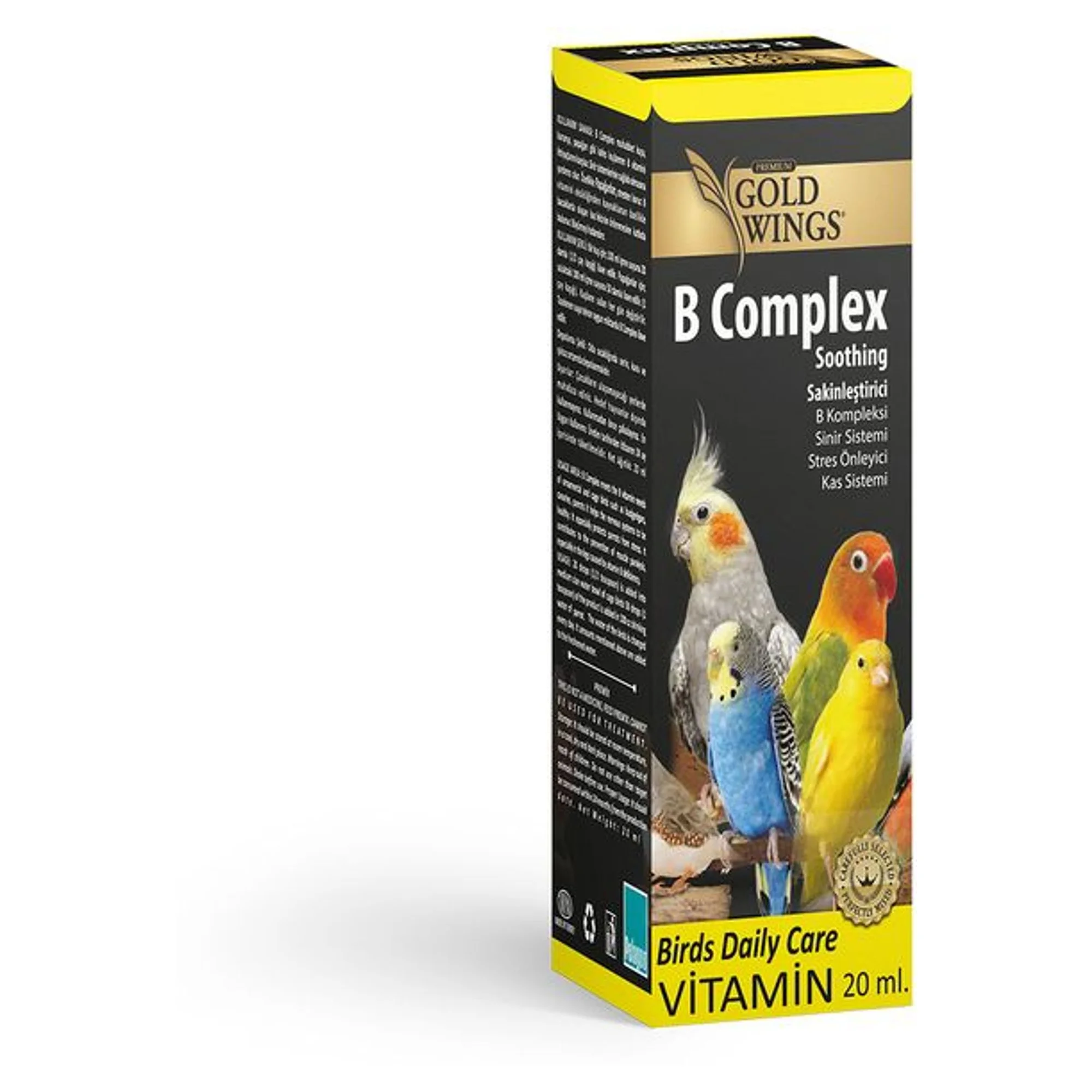 Gold Wings Gold Wings Premium B Complex Kuşlar İçin Stres Önleyici Vitamin 20 CC