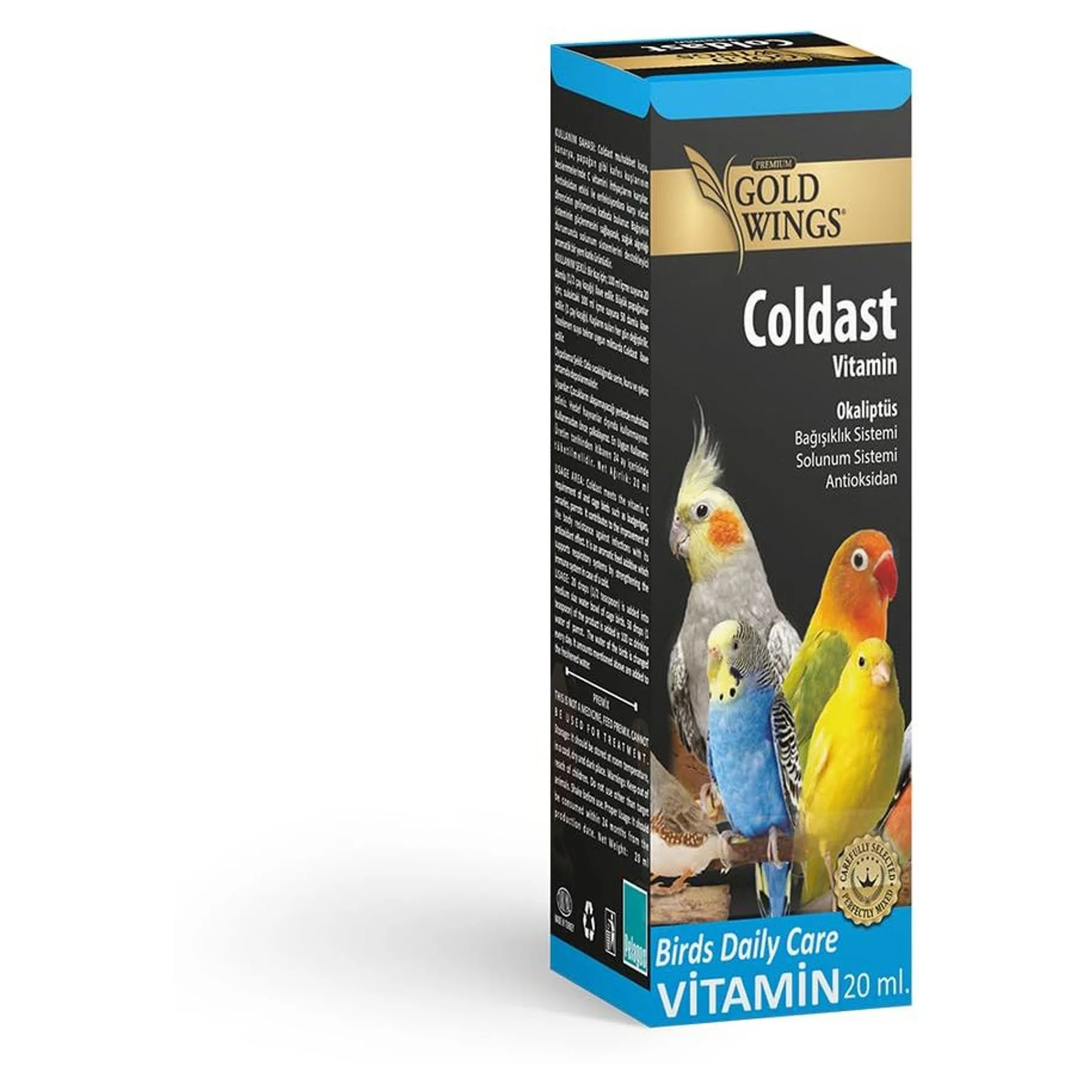 Gold Wings Premium Coldast Kuşlar İçin Solunum Desteği Vitamini 20 CC