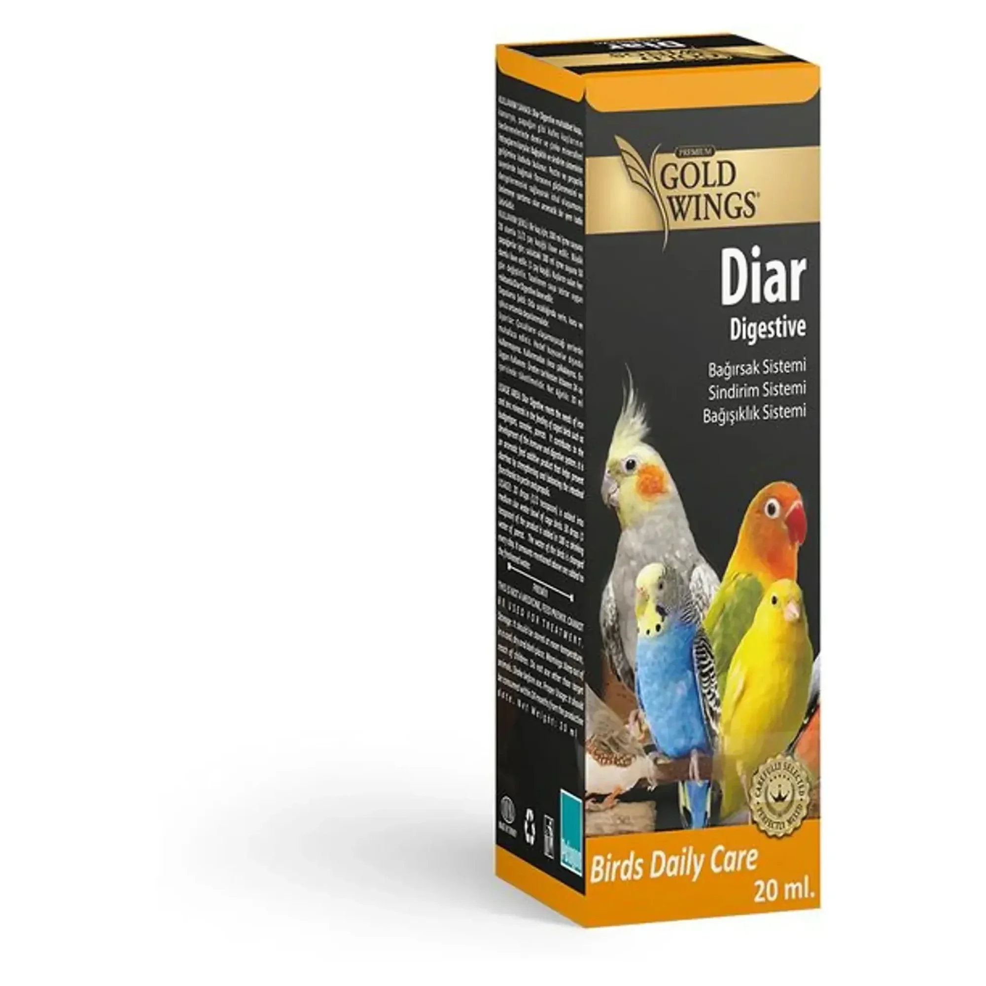 Gold Wings Gold Wings Premium Diar Kuşlar İçin Bağışıklık Güçlendirici Vitamin 20 CC