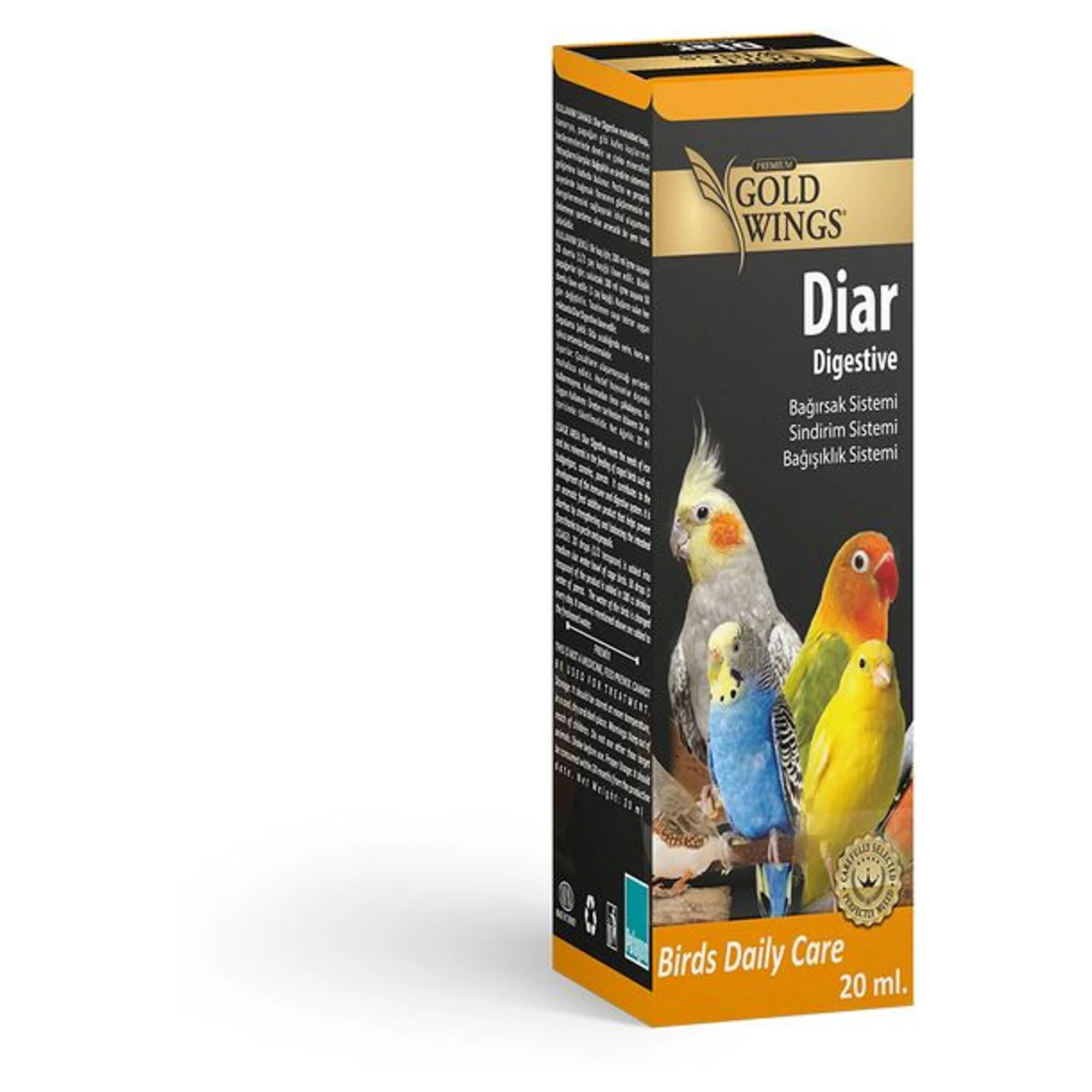 Gold Wings Gold Wings Premium Diar Kuşlar İçin Bağışıklık Güçlendirici Vitamin 20 CC