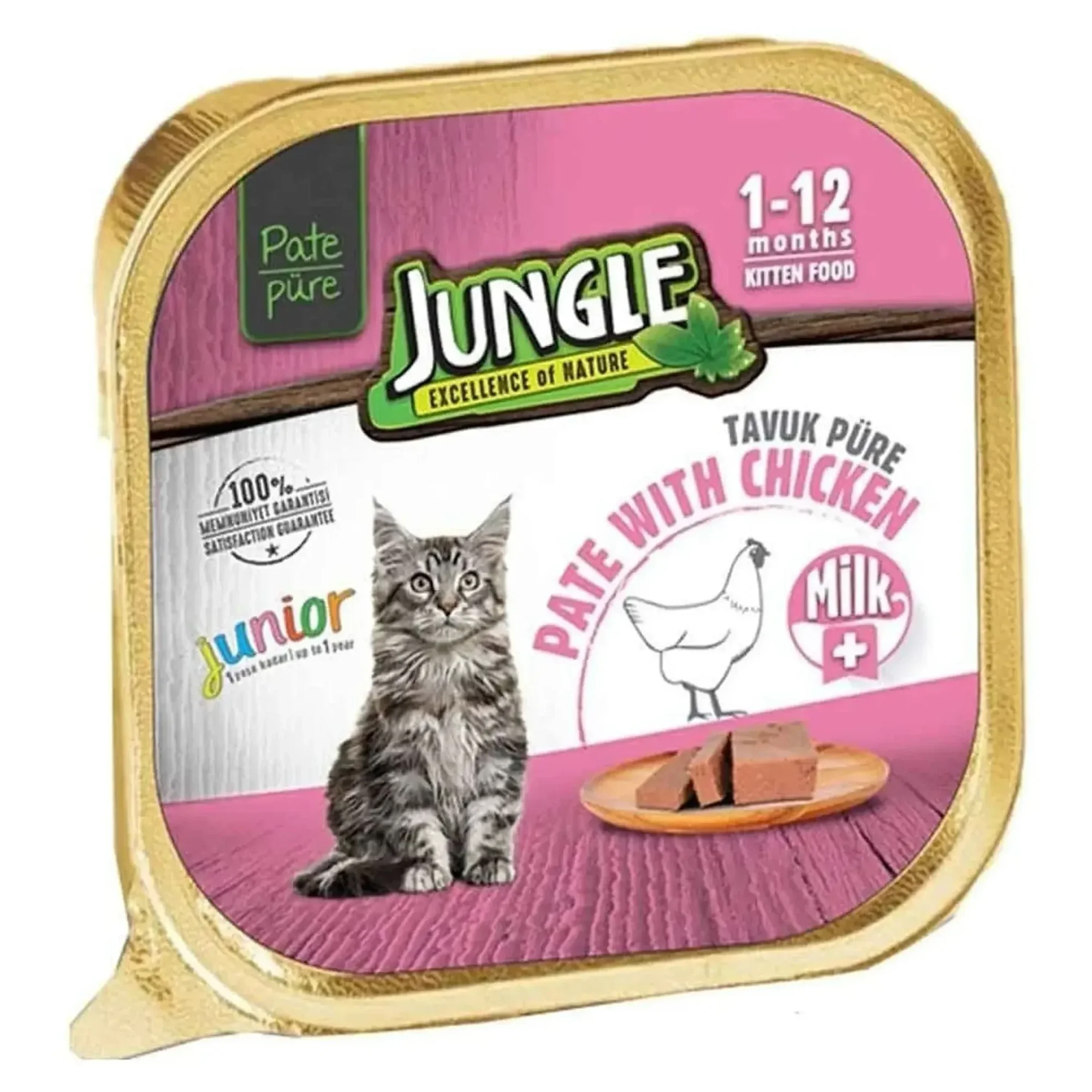 Jungle Jungle Sütlü ve Tavuklu Ezme Yavru Kedi Konservesi 100G