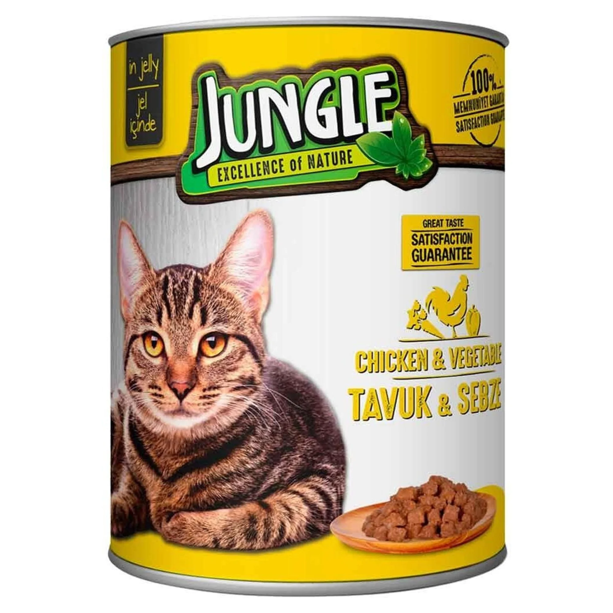 Jungle Jungle Tavuklu ve Sebzeli Yetişkin Kedi Konservesi 415 G