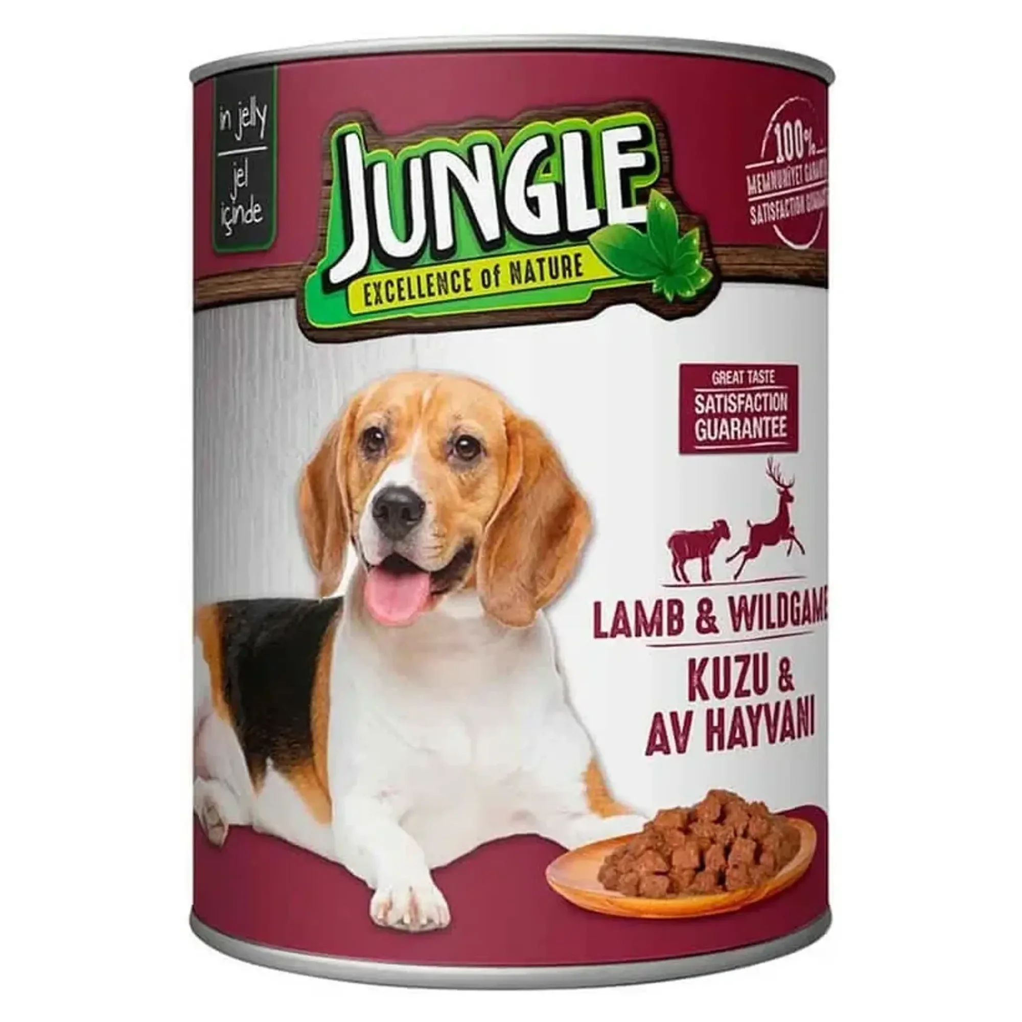 Jungle Kuzu Etli-Av Hayvanlı Köpek Konservesi 415 G