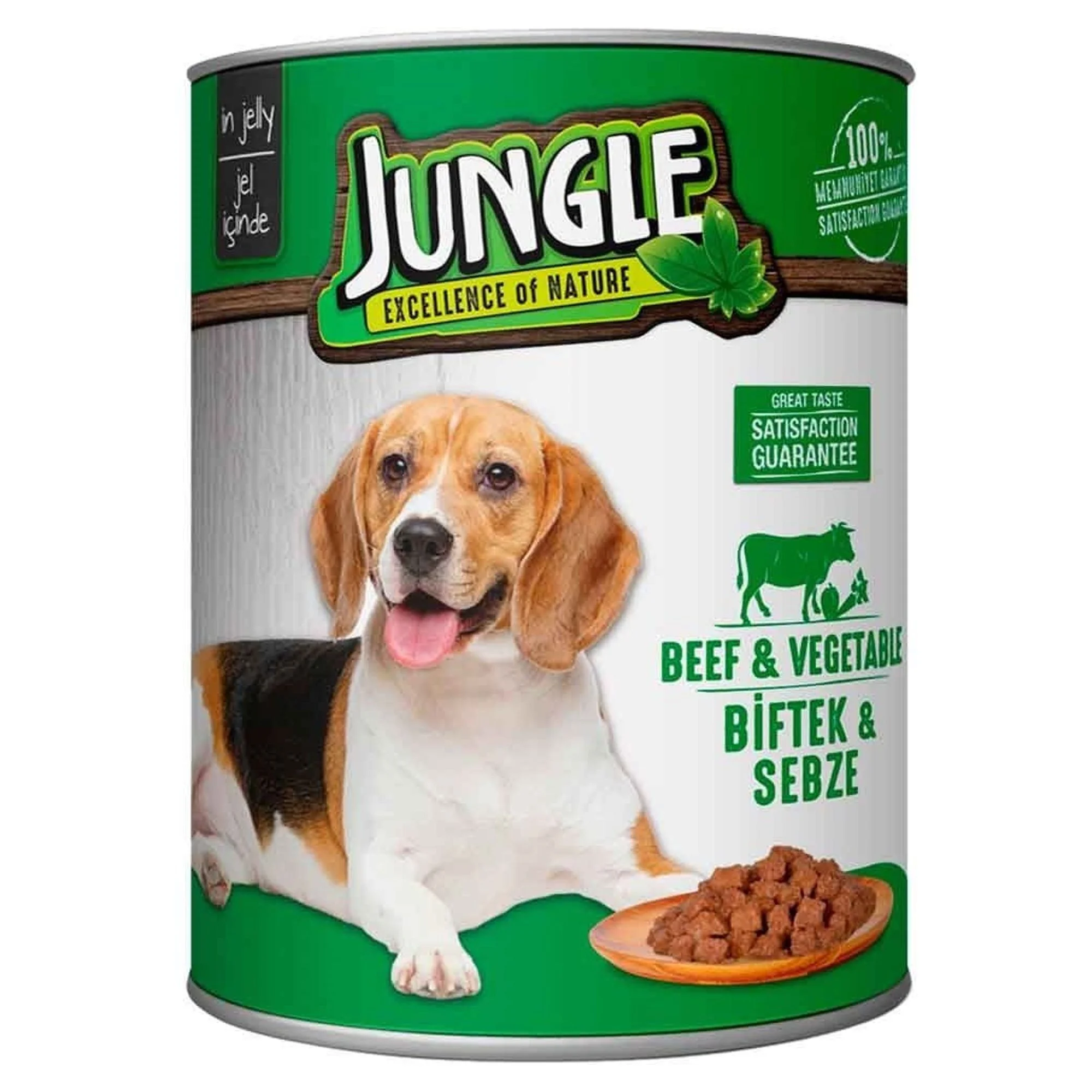 Jungle Biftekli ve Sebzeli Yetişkin Köpek Konservesi 415 G