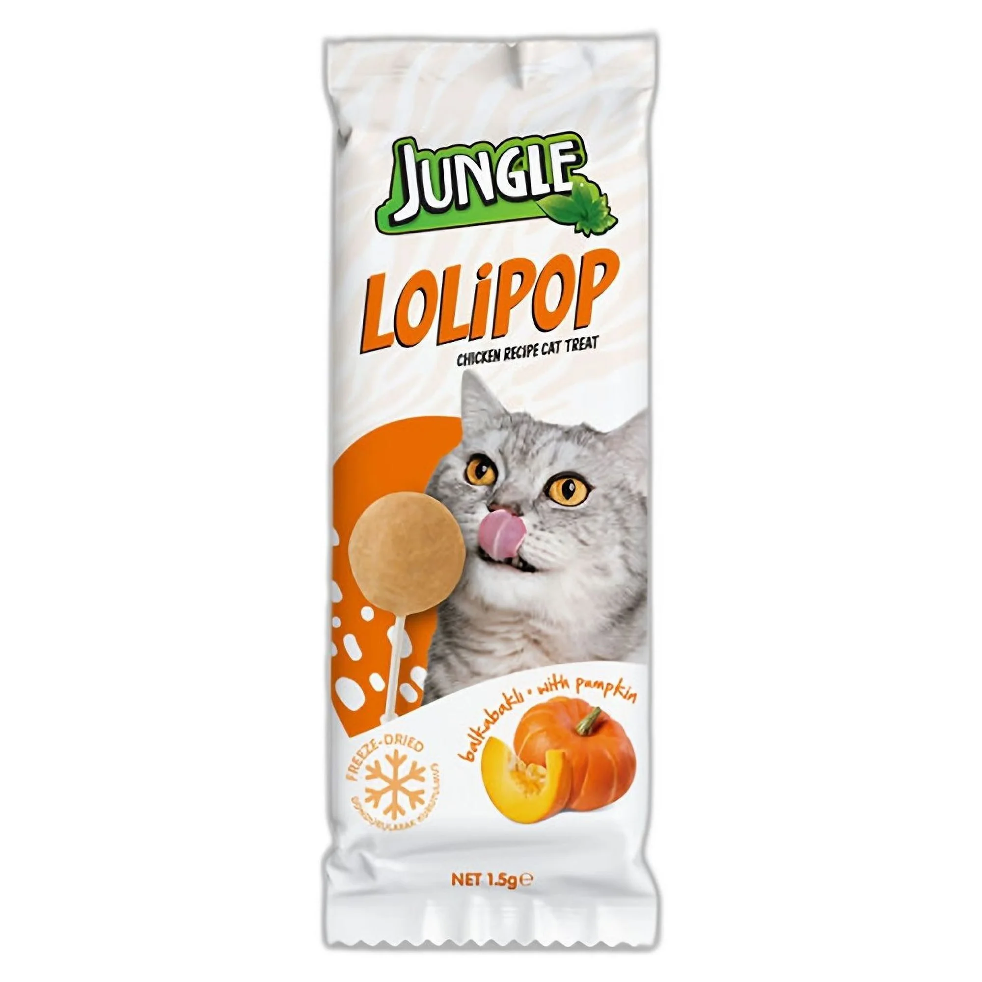 Jungle Balkabağı Kedi Atıştırmalık Lolipop 12x1.5 G