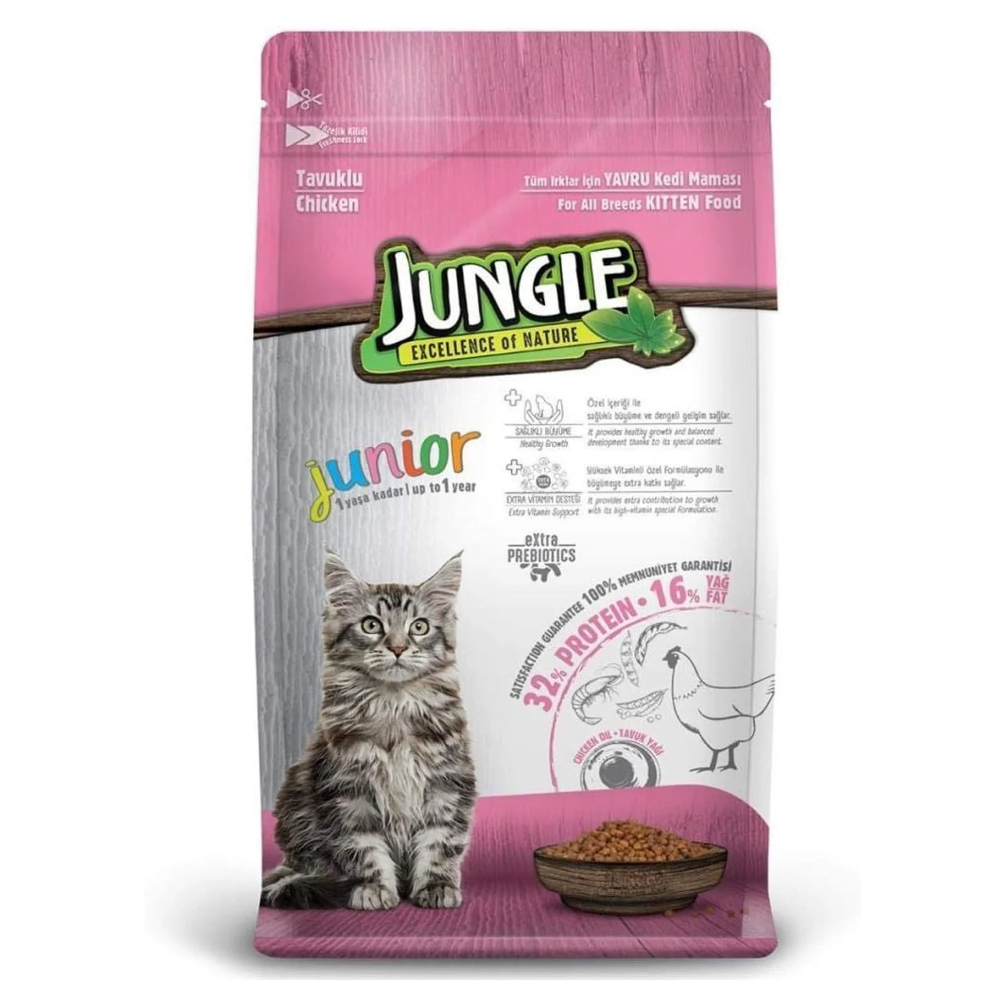 Jungle Jungle Tavuklu Yavru Kedi Maması 15 KG