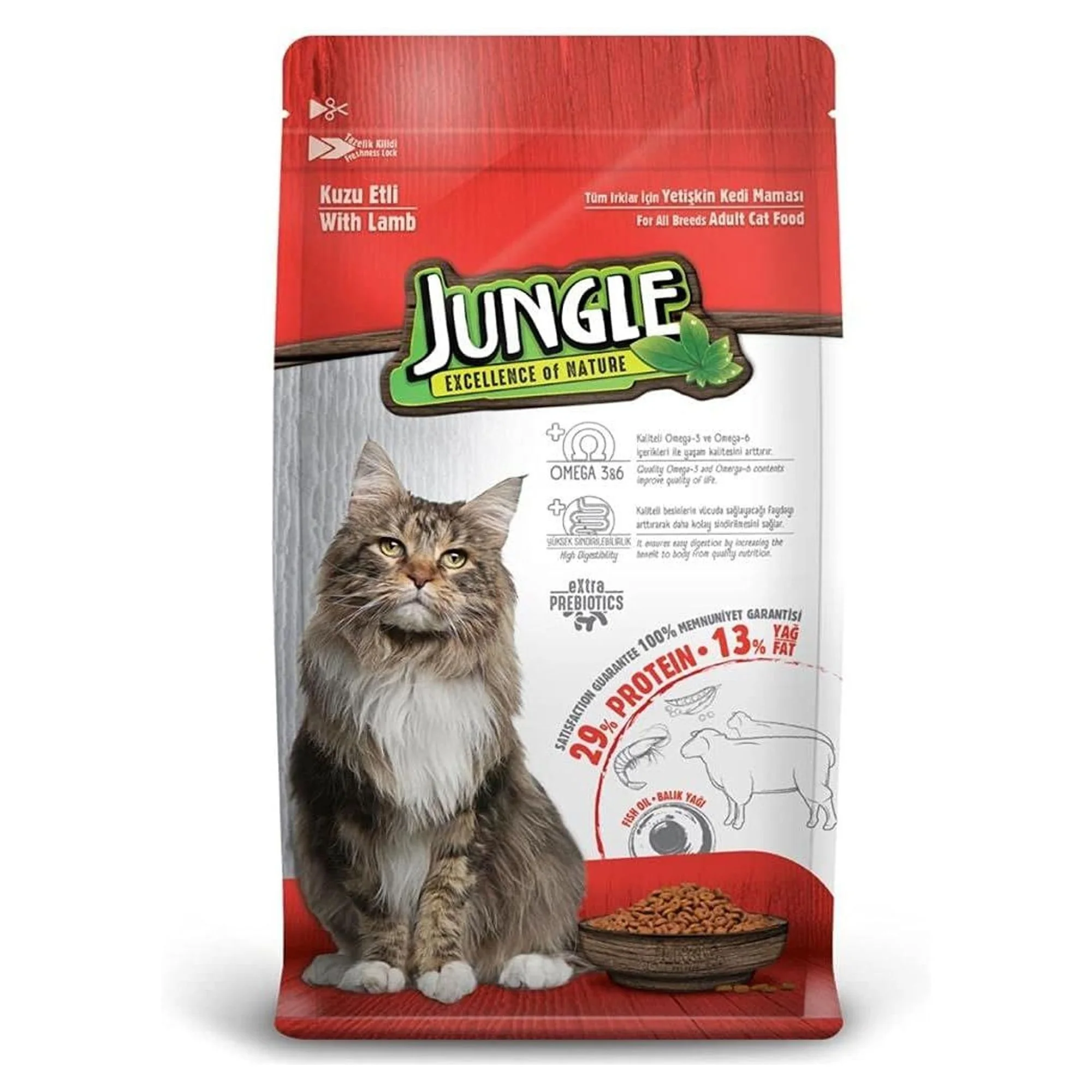 Jungle Kuzulu Yetişkin Kedi Maması 15 KG