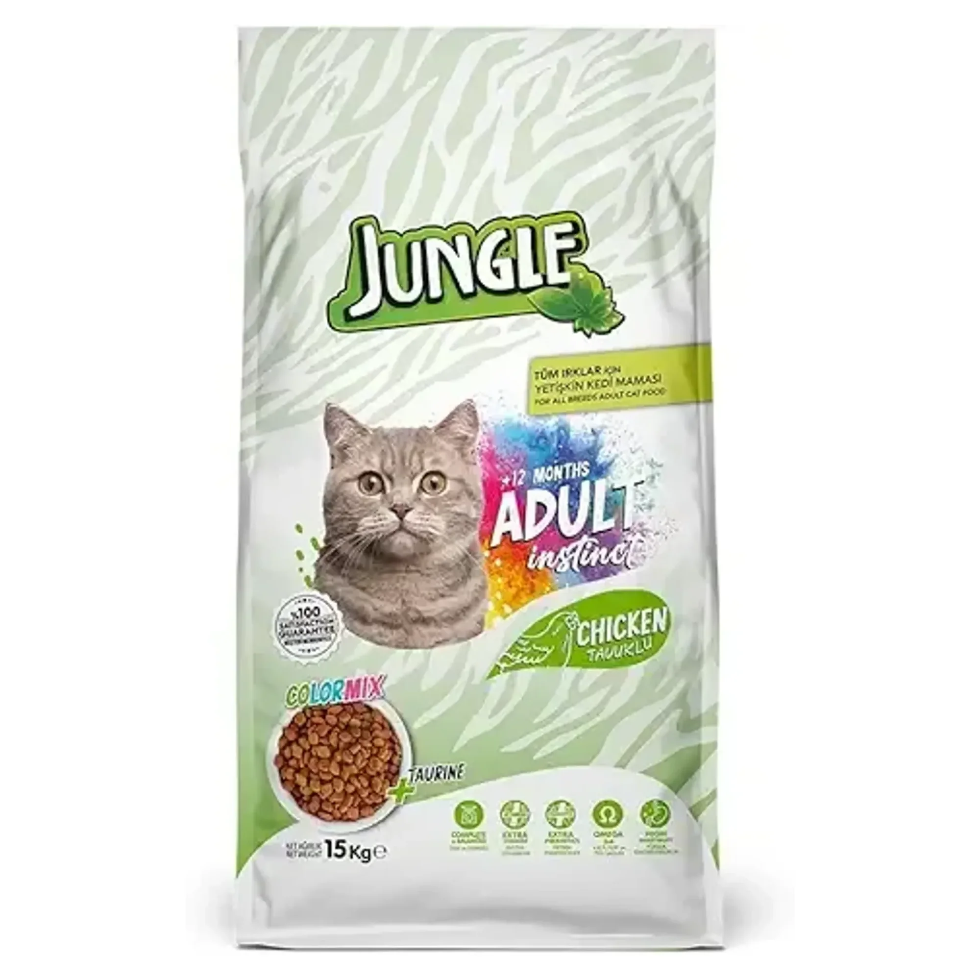 Jungle Colormix Tavuklu Yetişkin Kedi Maması 15 KG