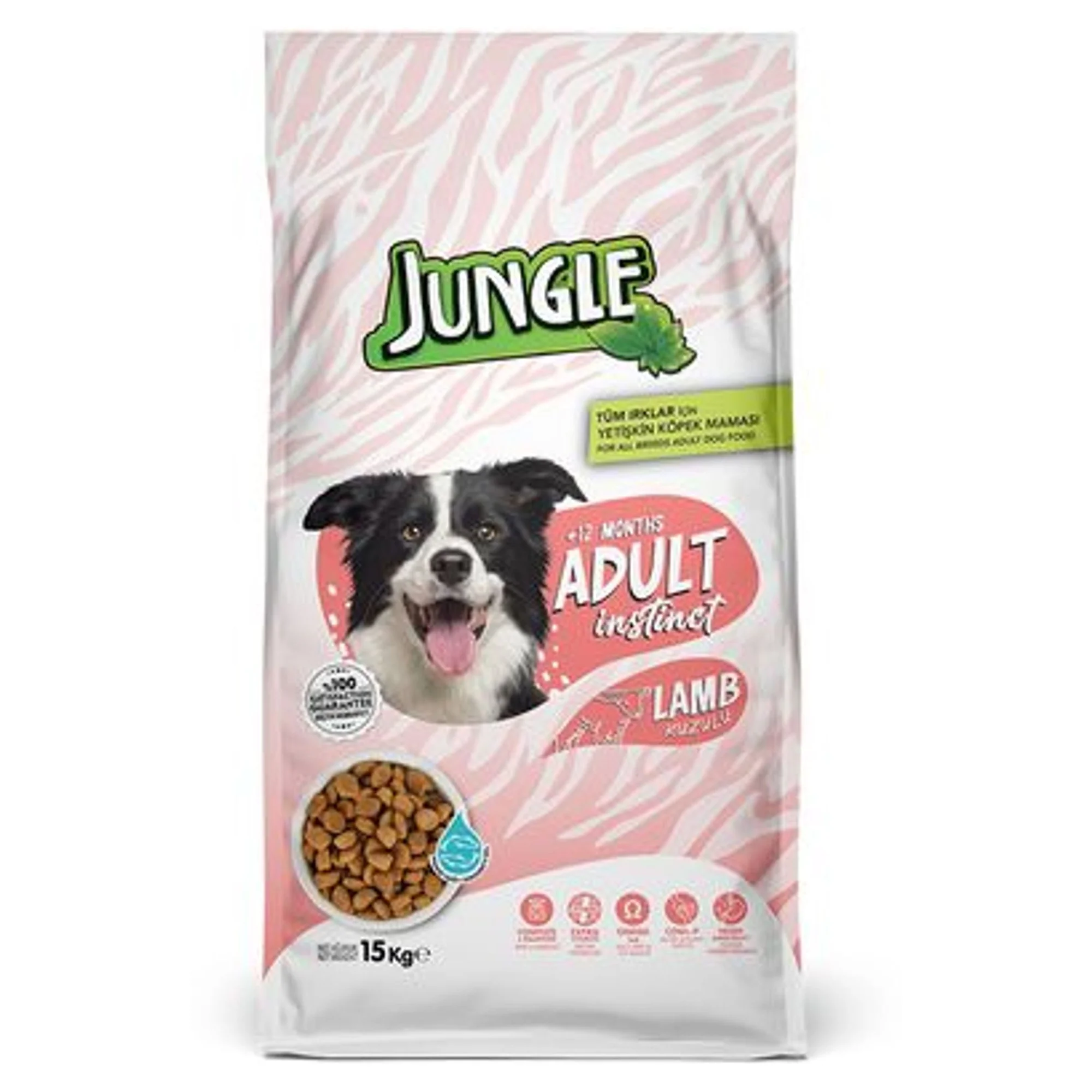 Jungle Jungle Kuzu Etli Yetişkin Köpek Maması 15 KG