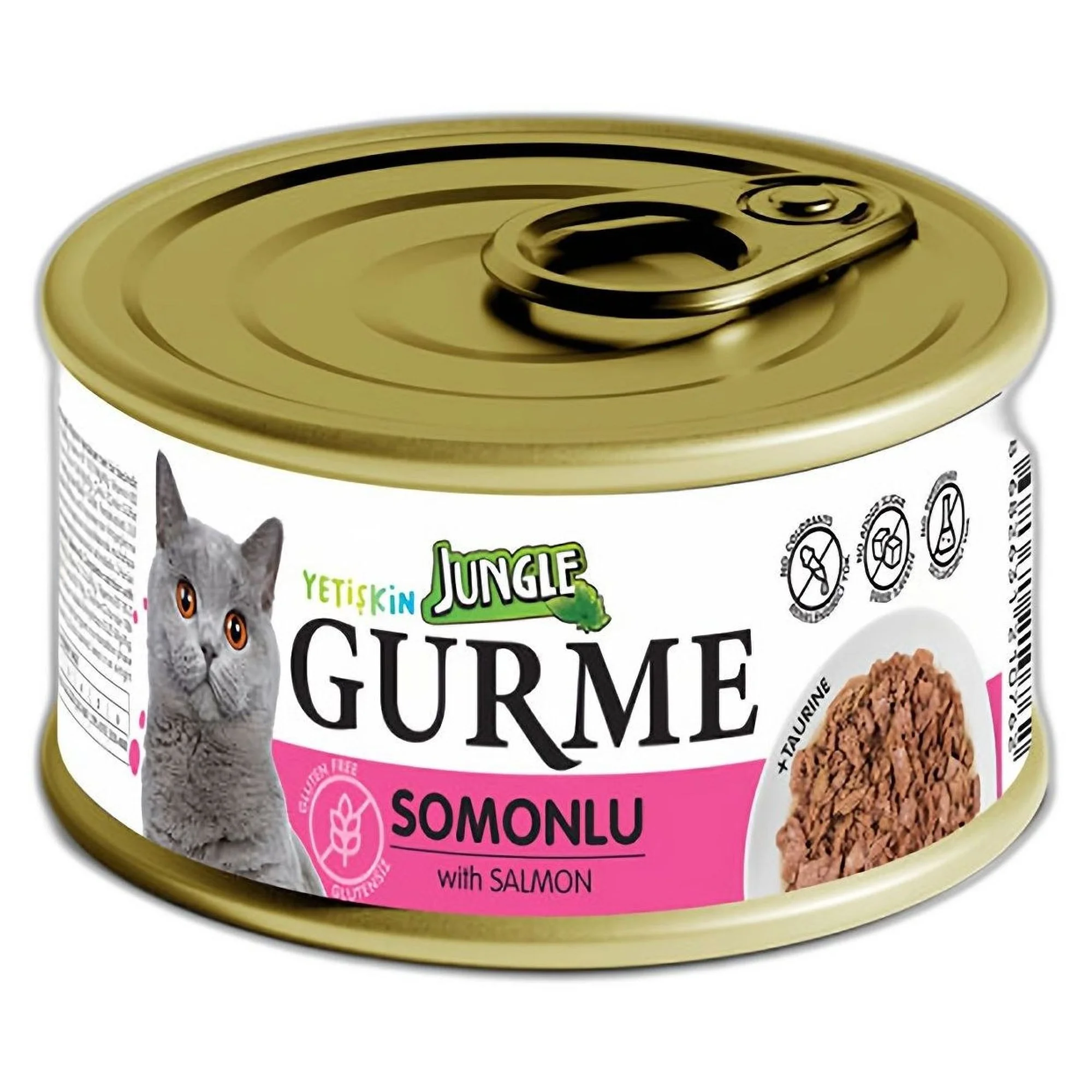 Jungle Gurme Somonlu ve Tavuklu Yavru Kedi Konservesi 6x85 G