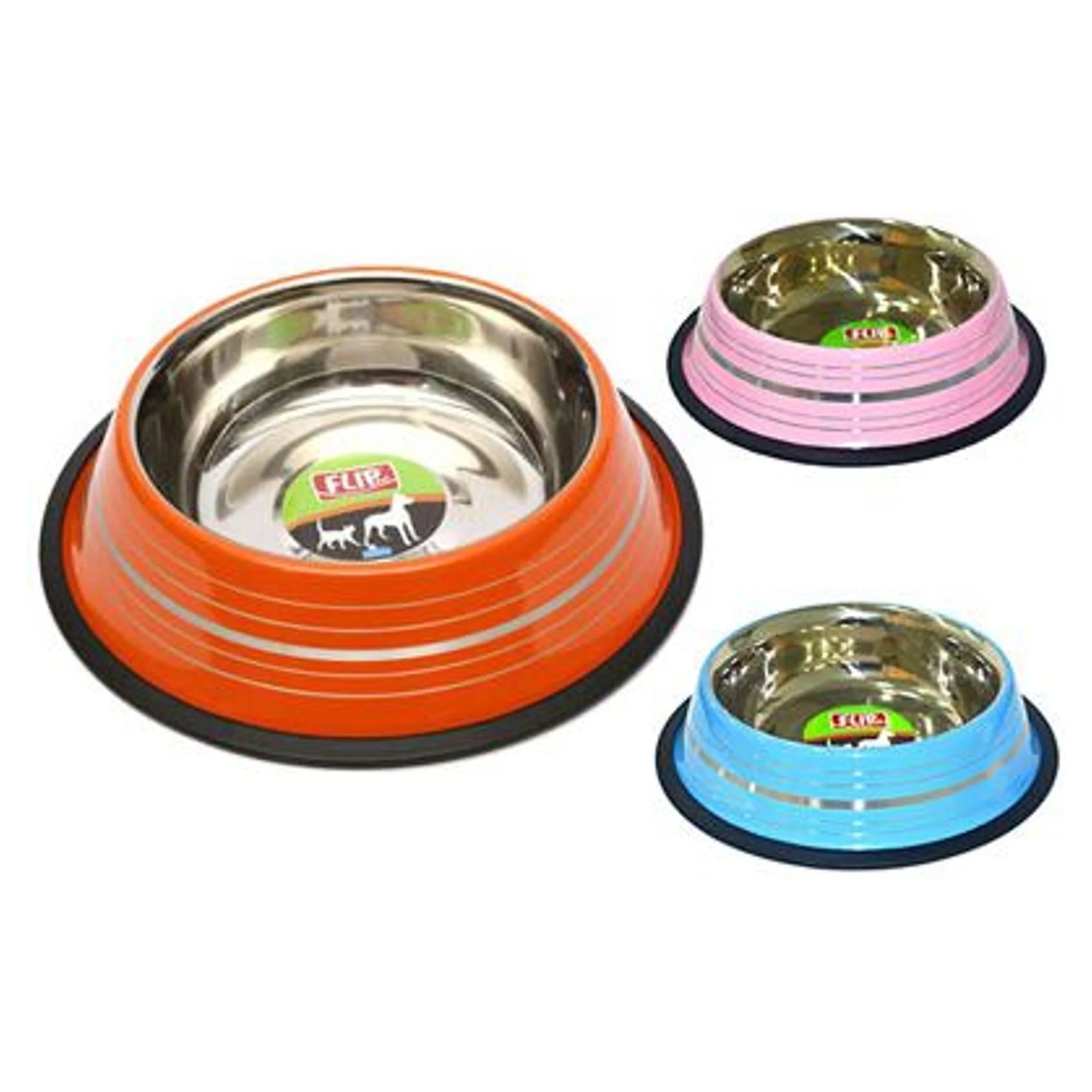 Flip Flip Renkli Şeritli Mama Kabı 8 Oz.