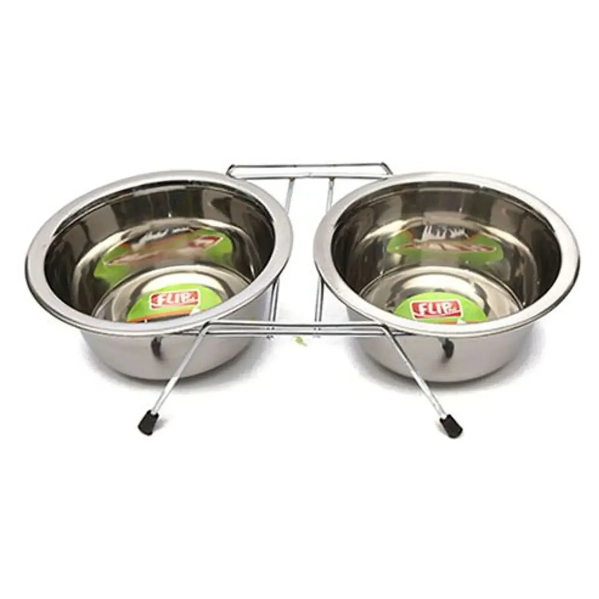 Flip Tel Ayaklı Çelik Mama Kabı 8 Oz. 2 Adet