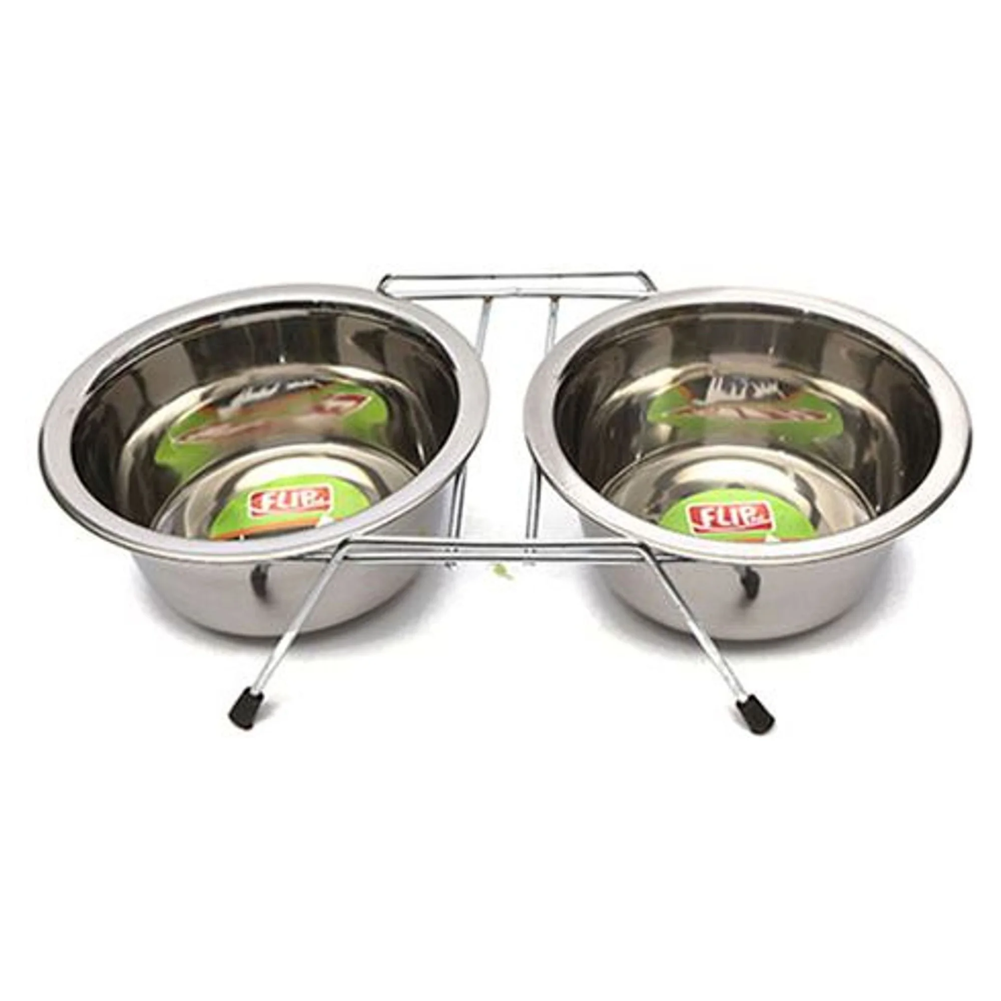 Flip Flip Tel Ayaklı Çelik Mama Kabı 8 Oz. 2 Adet