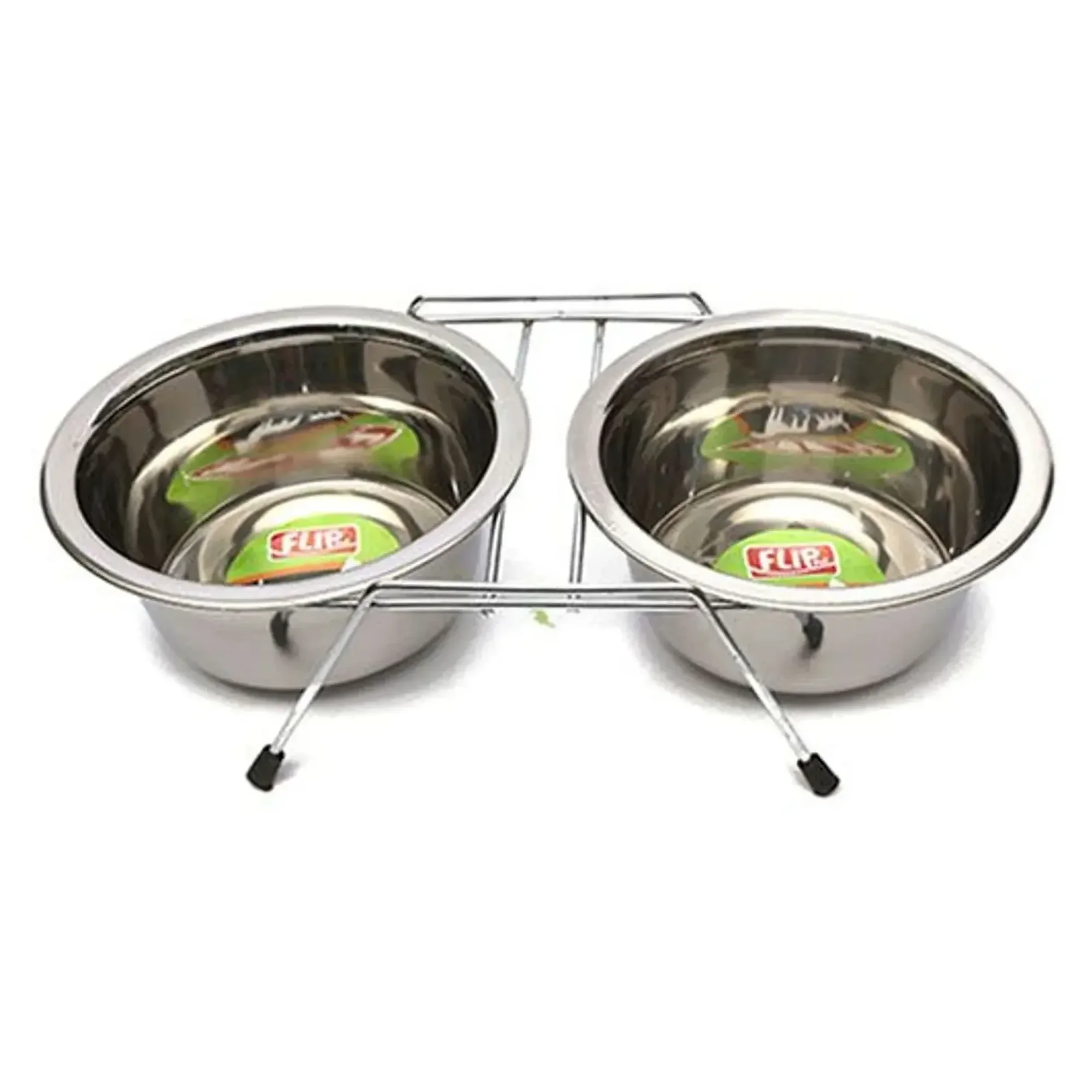 Flip Tel Ayaklı Çelik Mama Kabı 16 Oz. 2 Adet