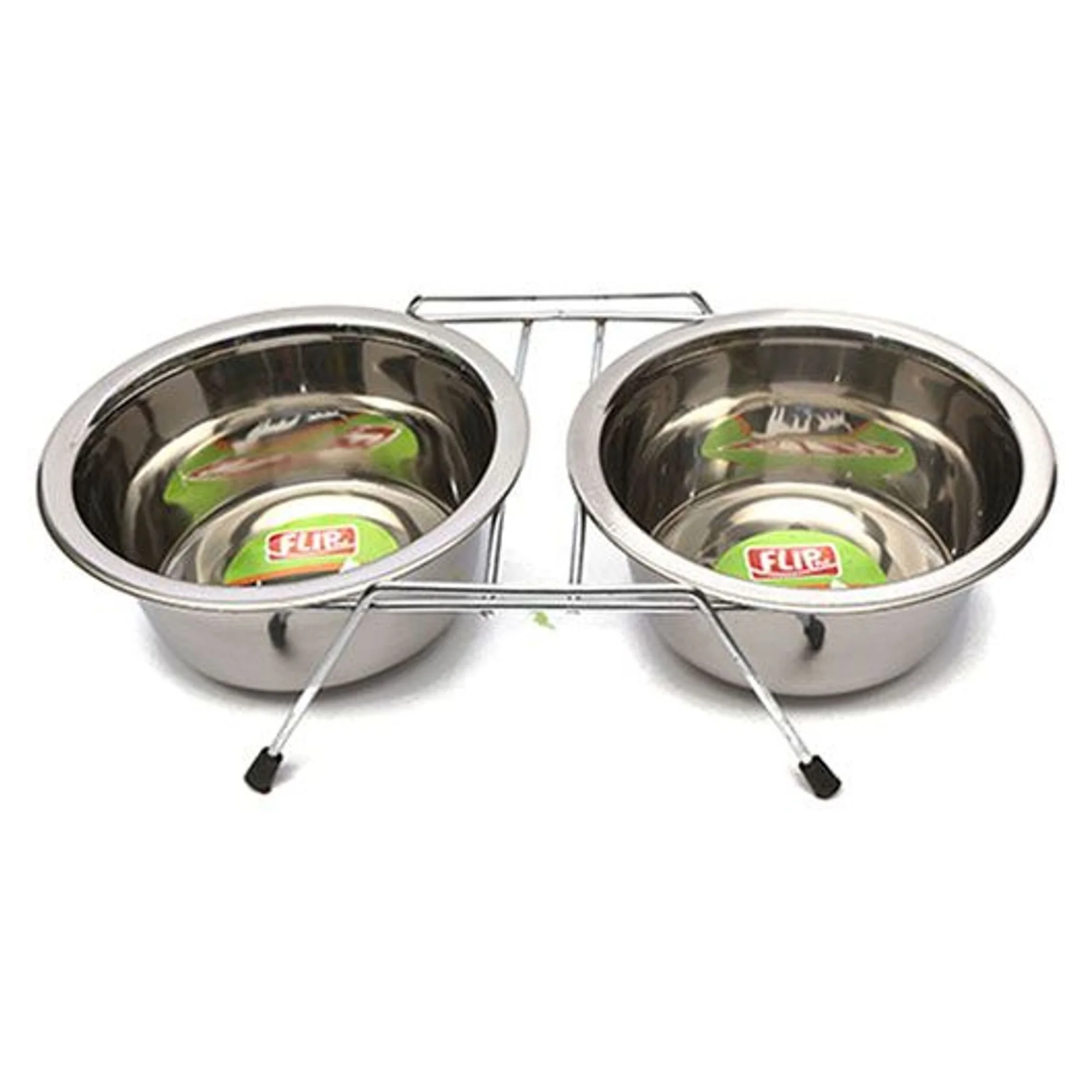 Flip Flip Tel Ayaklı Çelik Mama Kabı 16 Oz. 2 Adet