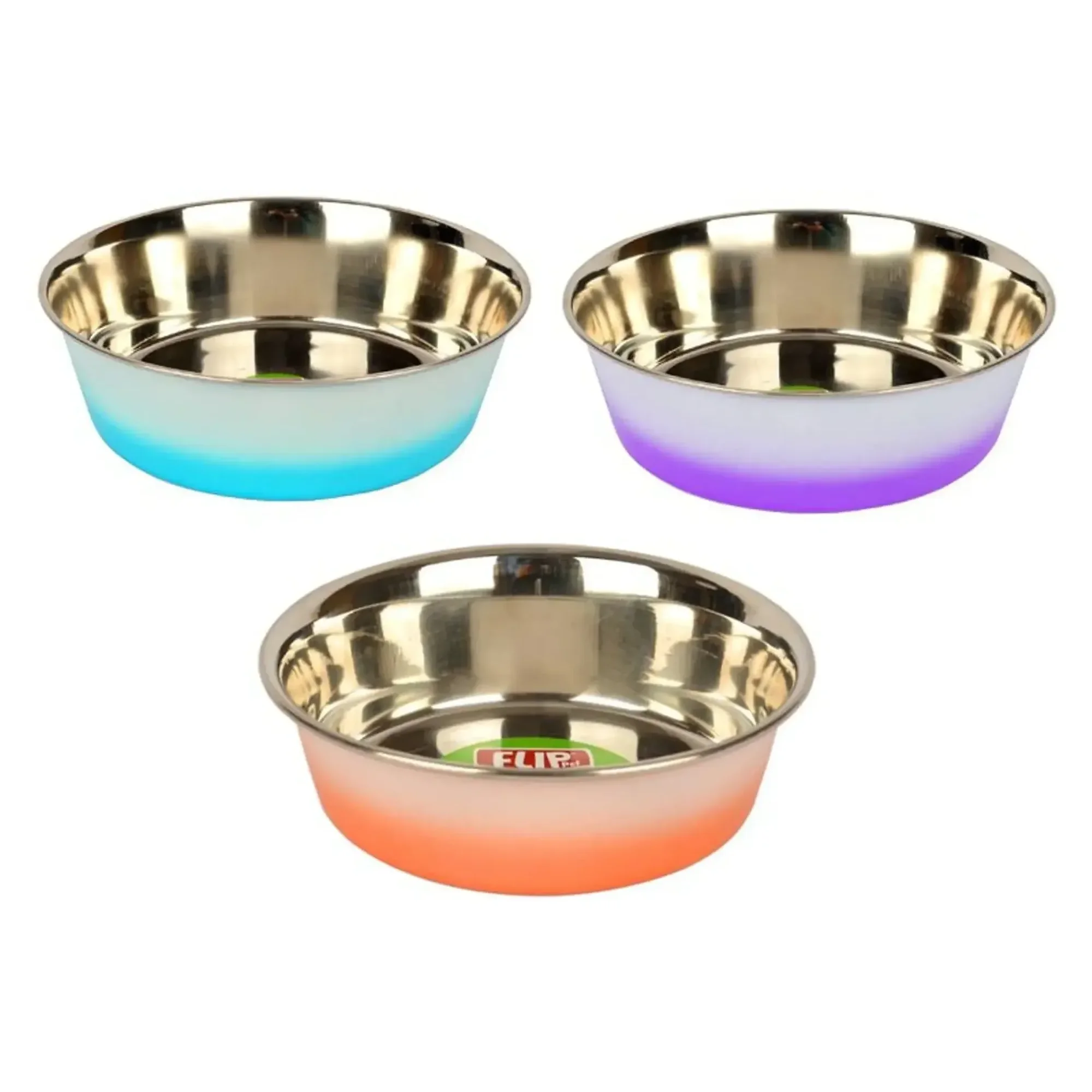 FlipÇift Renkli Çelik Mama Kabı 13 CM