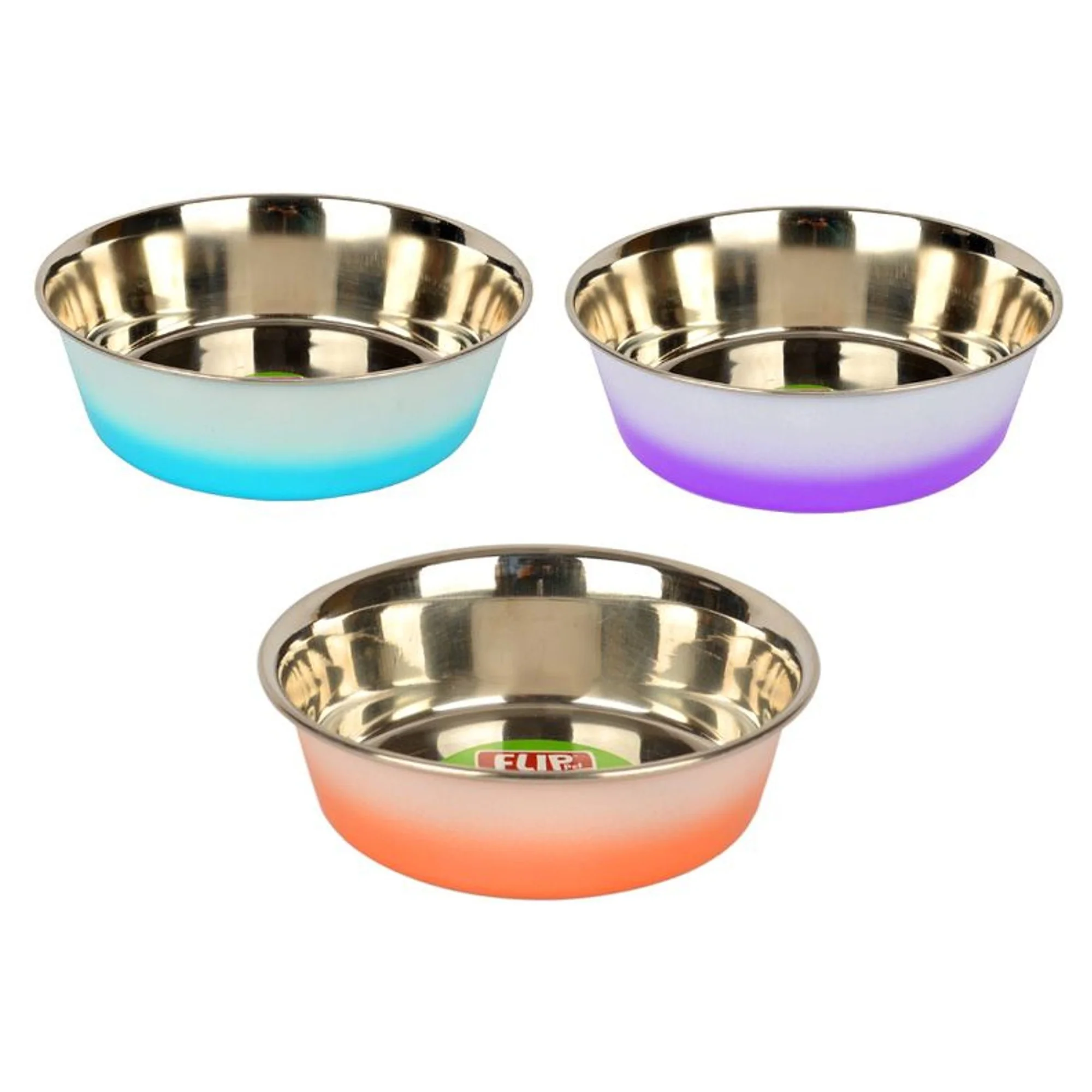 Flip FlipÇift Renkli Çelik Mama Kabı 13 CM