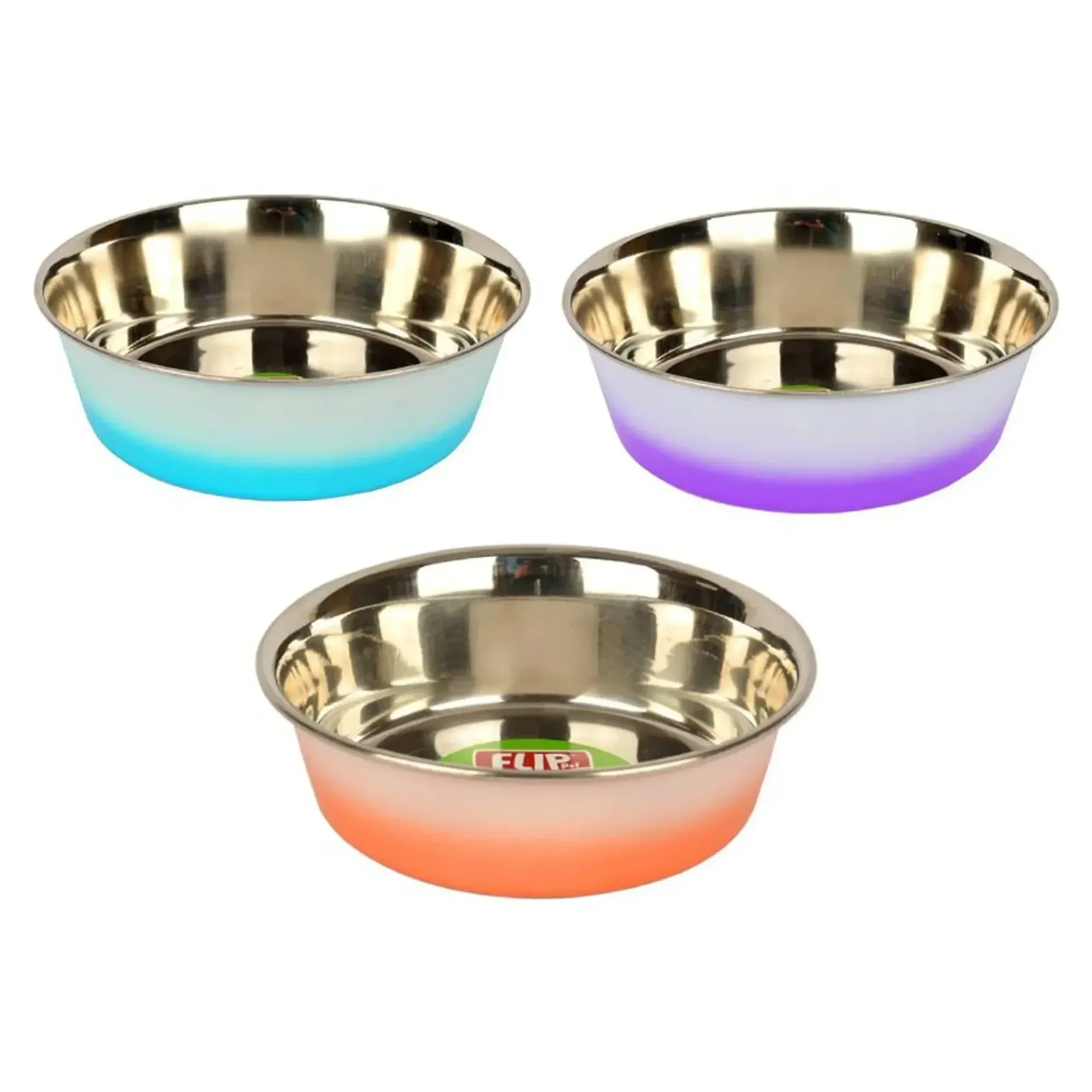 Flip Çift Renkli Çelik Mama Kabı 16 CM