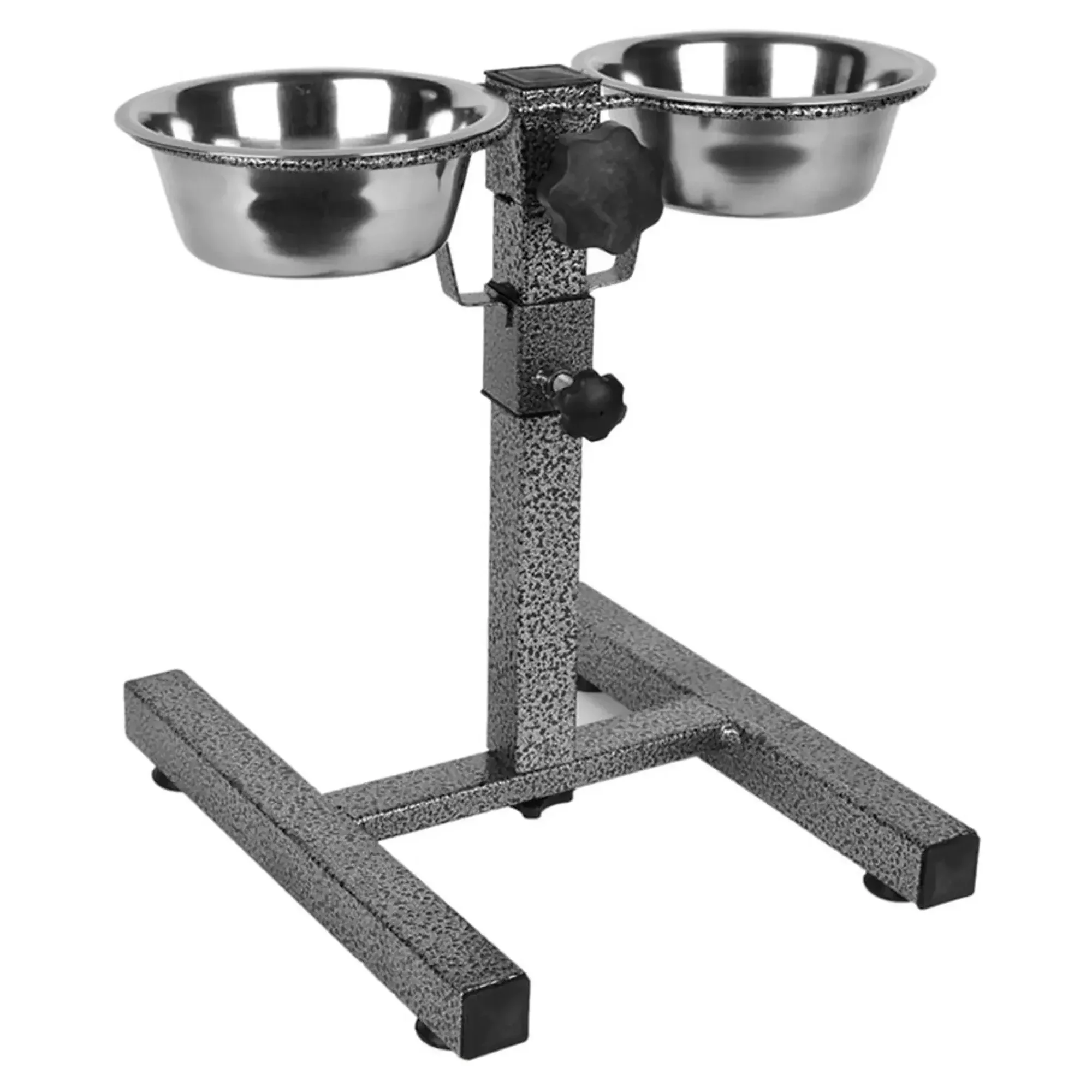 Flip İkili Ayarlanır Çelik Mama Kabı ve Standı 470 mL