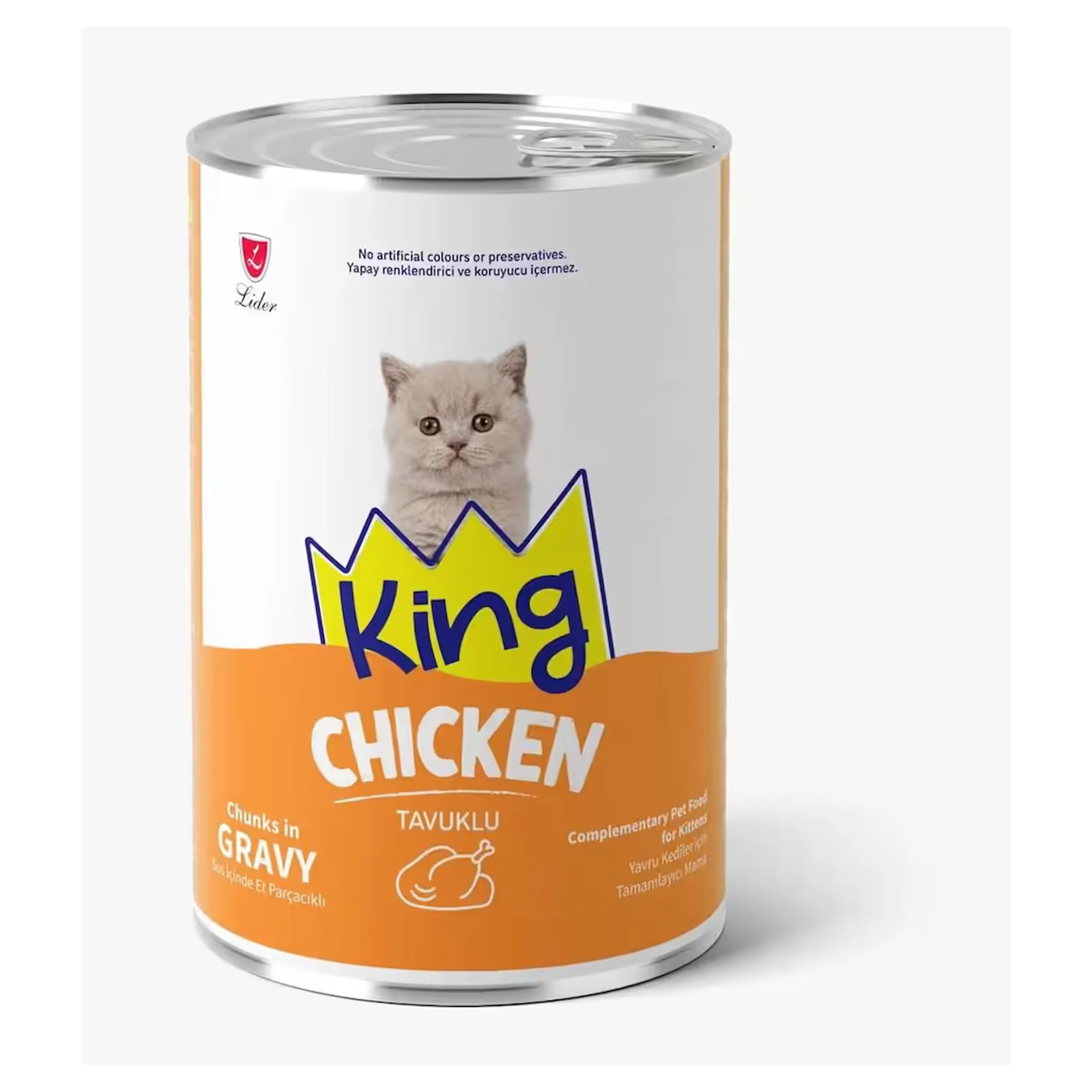 King King Et Parçacıklı Tavuklu Yavru Kedi Konserve 400 G