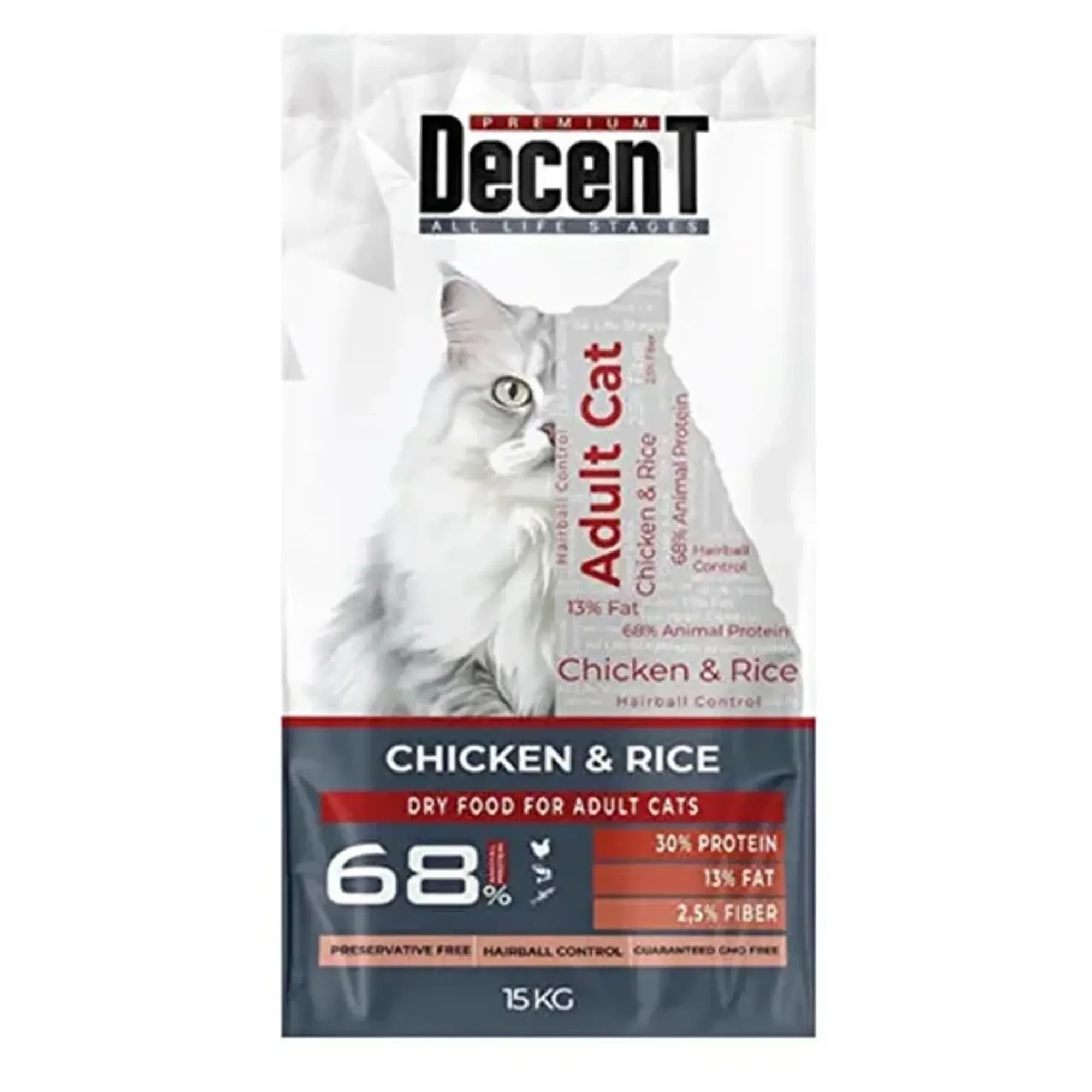 Decent Tavuklu Yetişkin Kedi Maması 15 KG