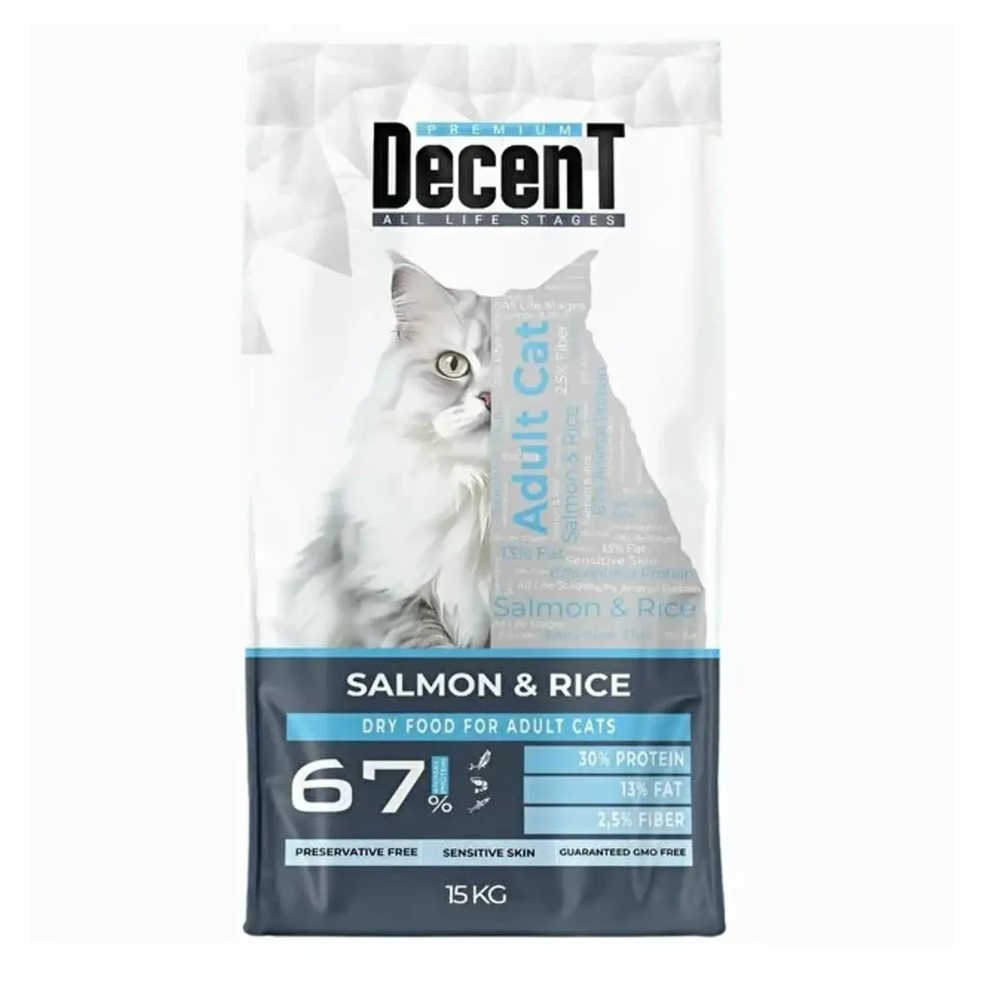 Decent Somonlu Yetişkin Kedi Maması 15 KG