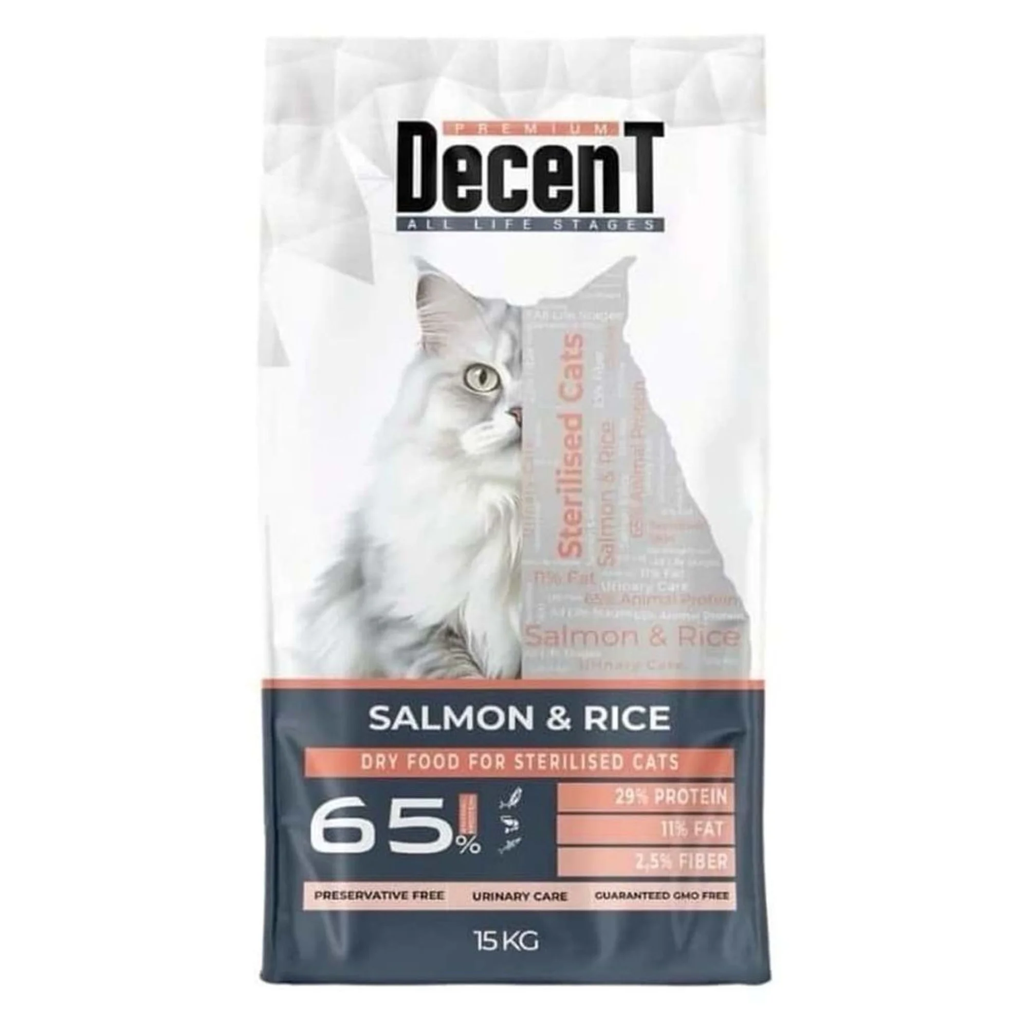 Decent Sterilized Somonlu Kısırlaştırılmış Yetişkin Kedi Maması 15 KG